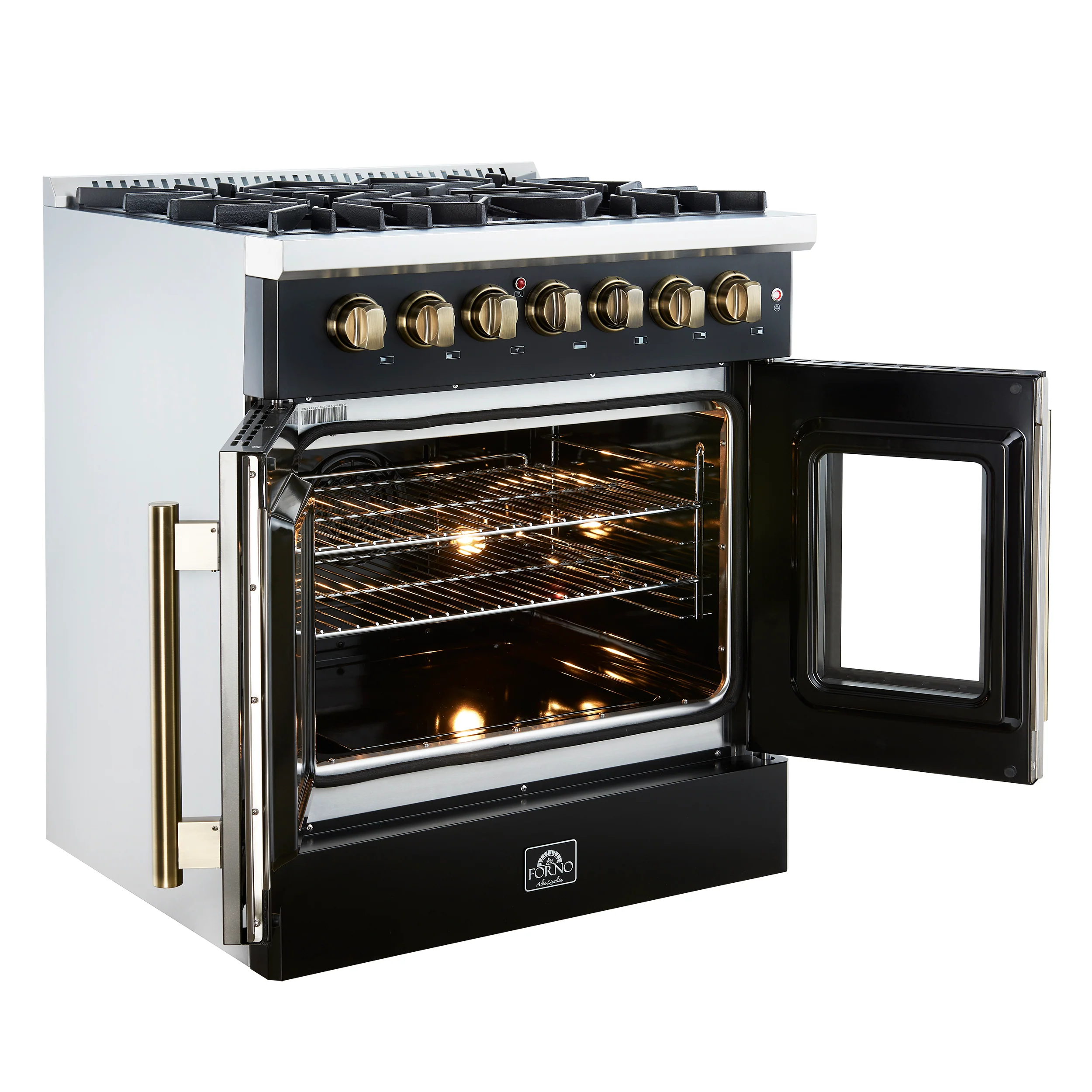 Forno Galiano 30-inch Freestanding French Door Dual Fuel Range Black - Image 7