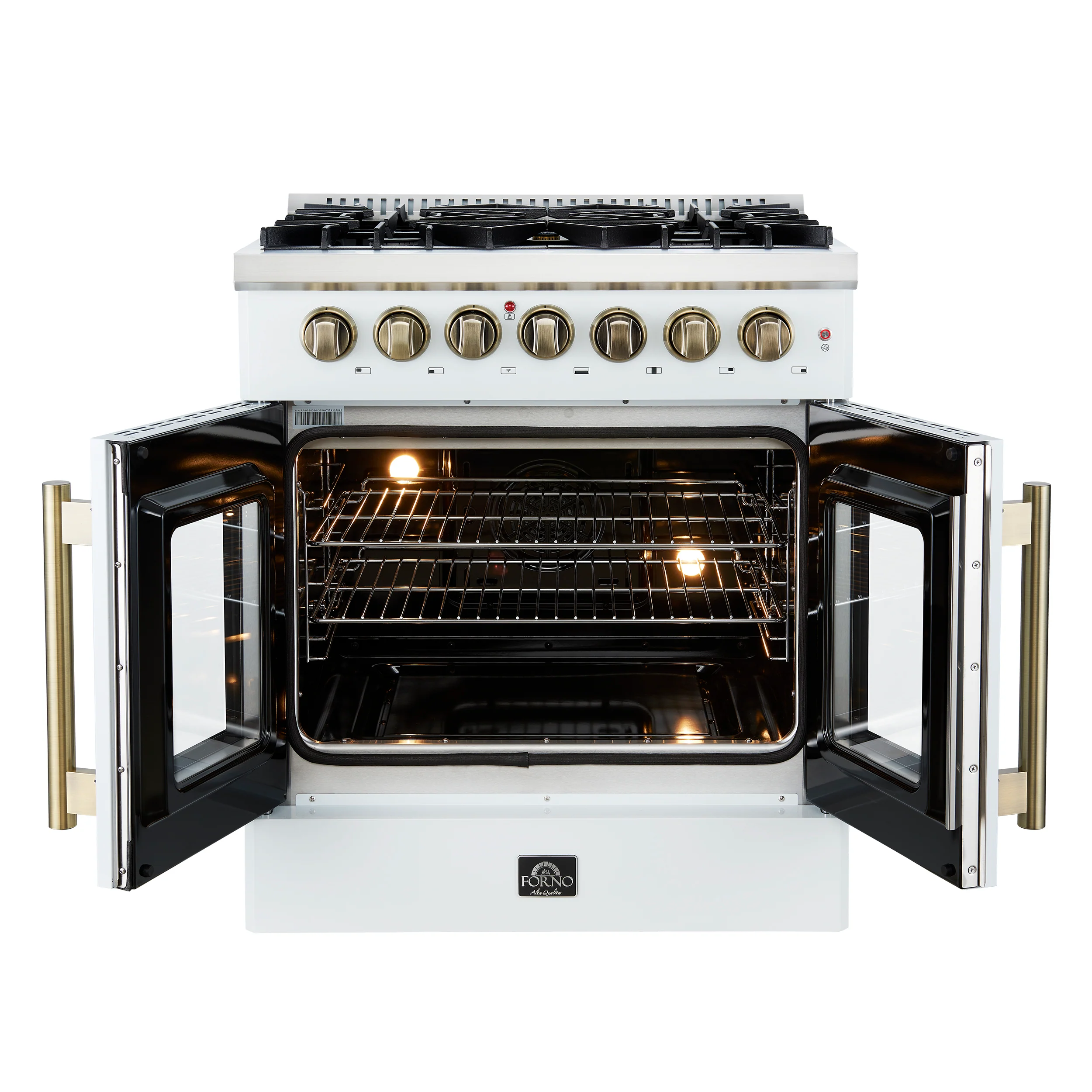 Forno Galiano 30-inch Freestanding French Door Dual Fuel Range White - Image 3