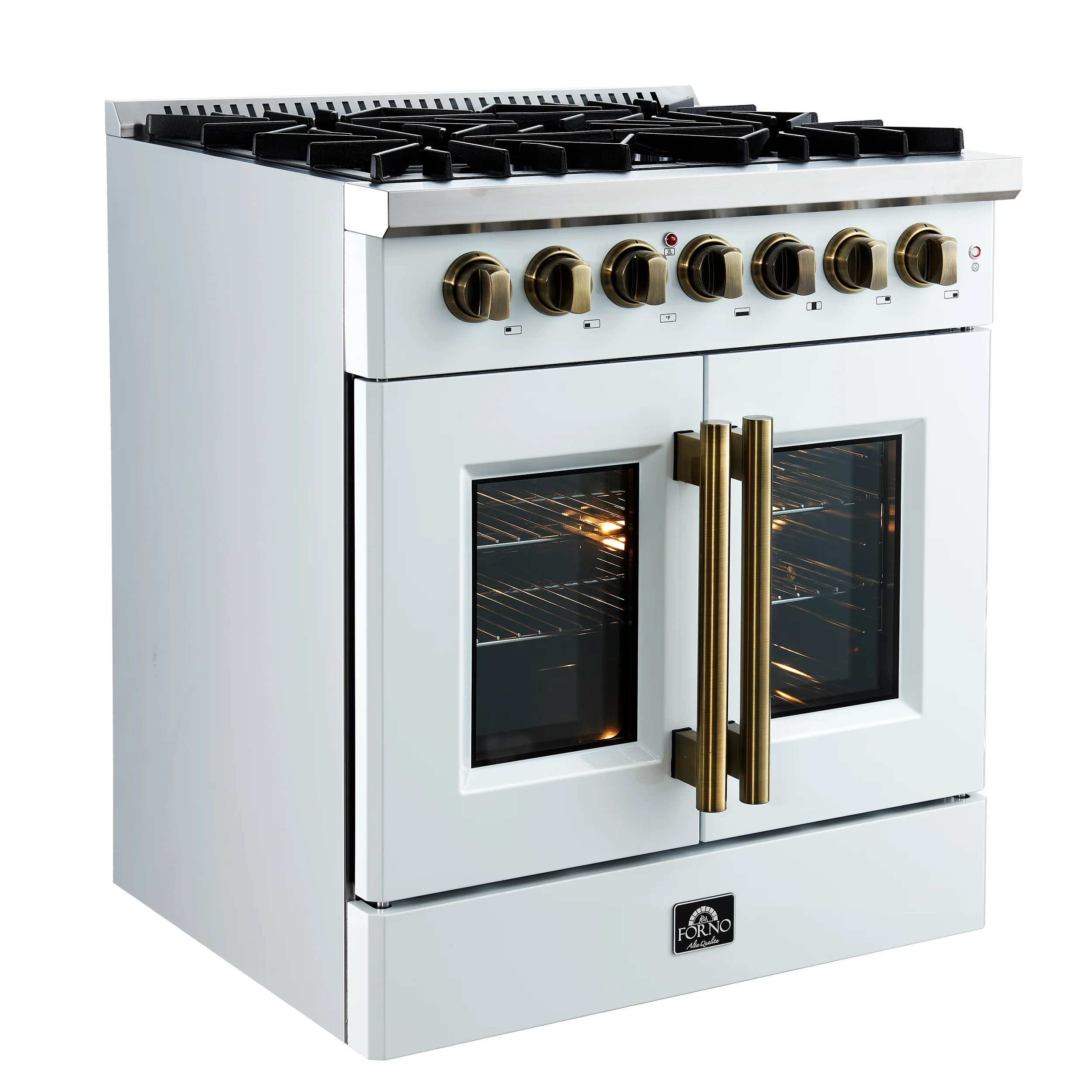 Forno Galiano 30-inch Freestanding French Door Dual Fuel Range White - Image 4