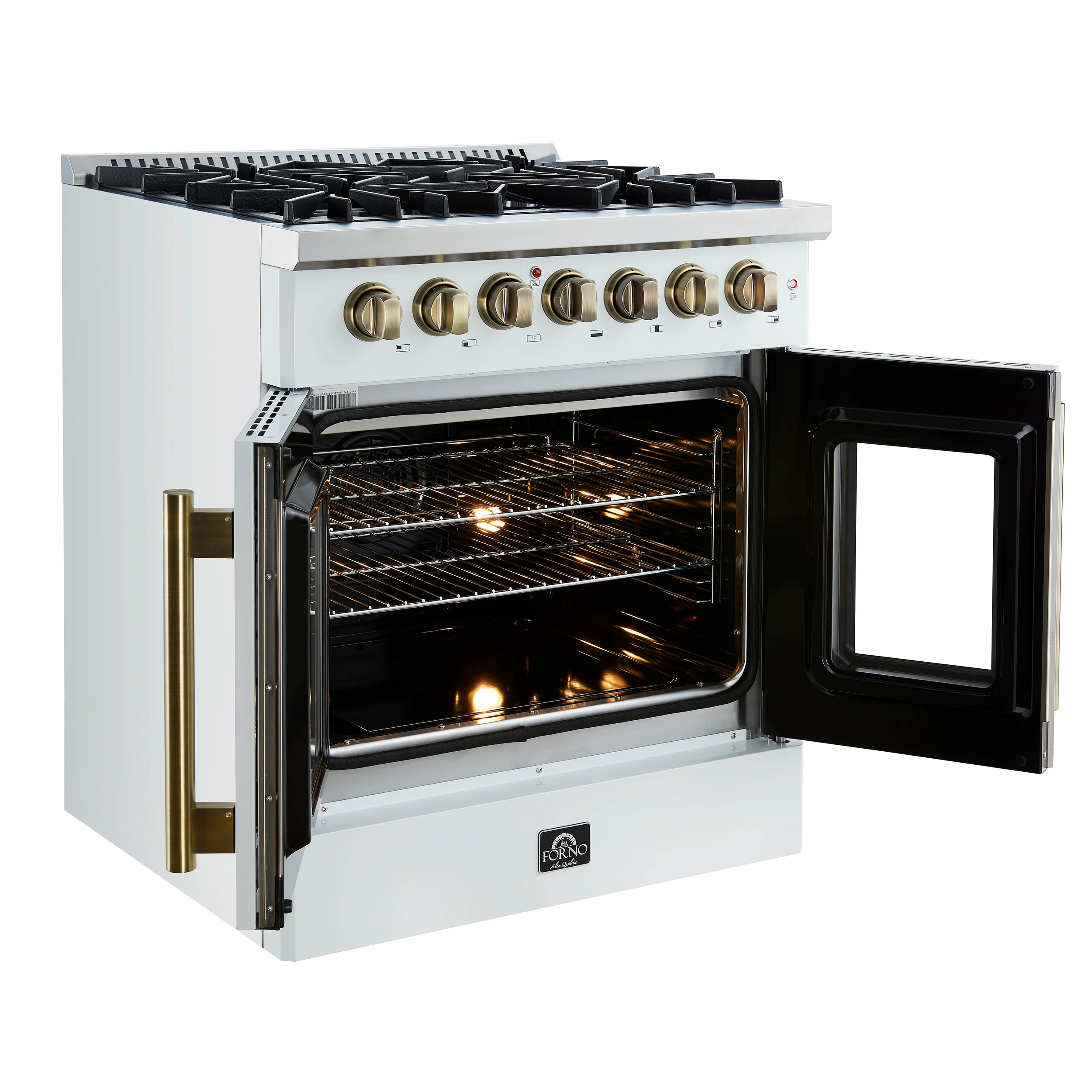 Forno Galiano 30-inch Freestanding French Door Dual Fuel Range White - Image 7