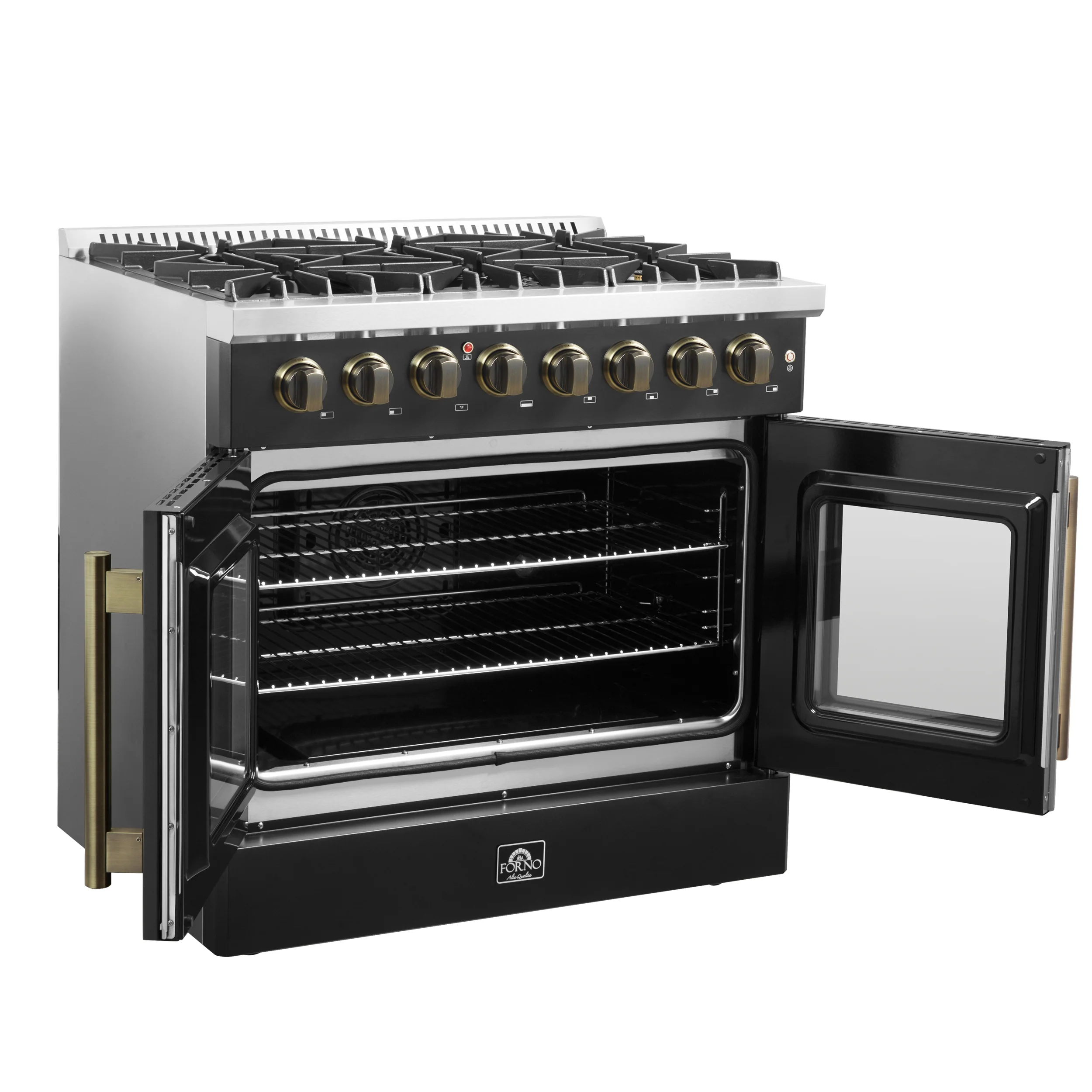 Forno Galiano 36-inch Freestanding French Door Dual Fuel Range Black - Image 13