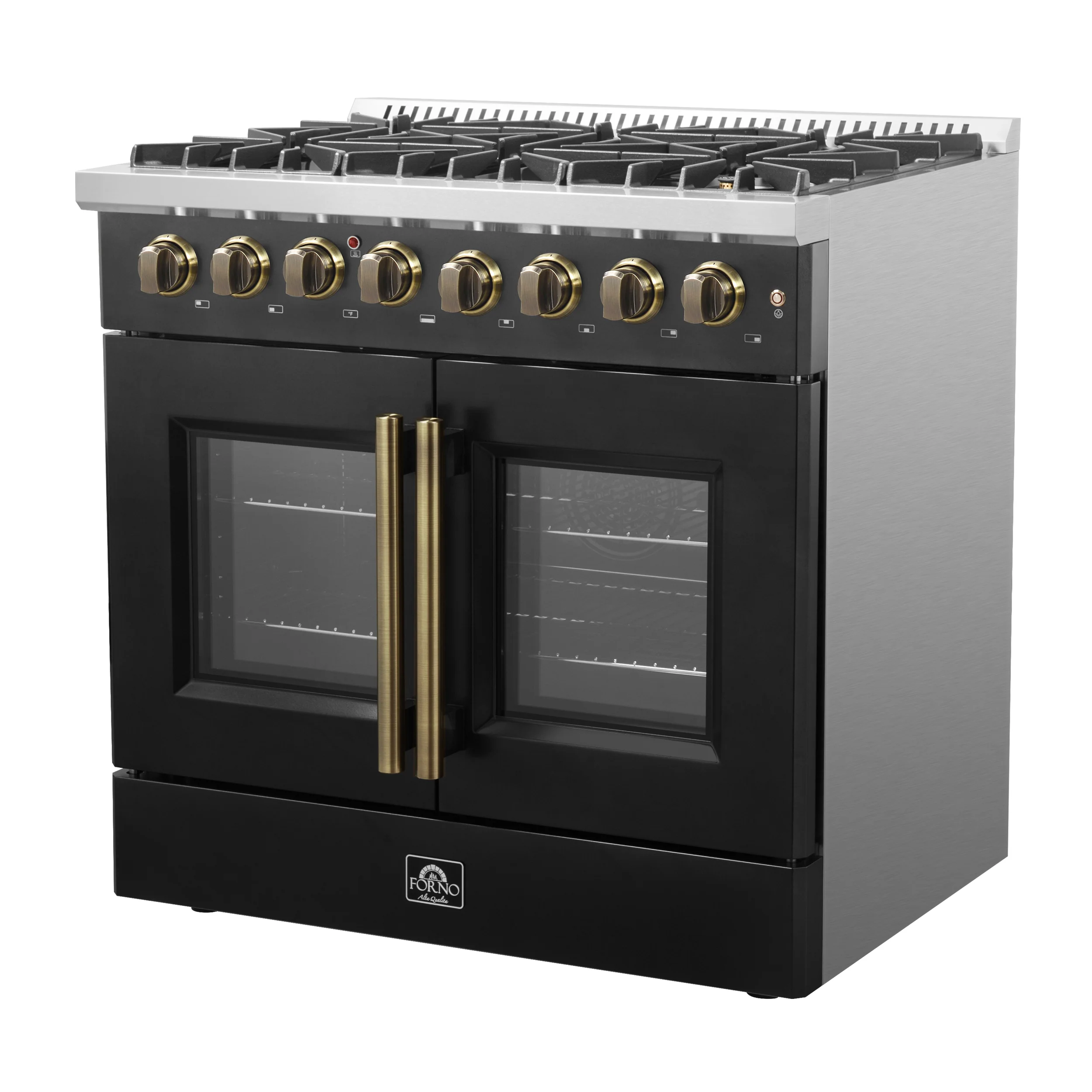 Forno Galiano 36-inch Freestanding French Door Dual Fuel Range Black - Image 16