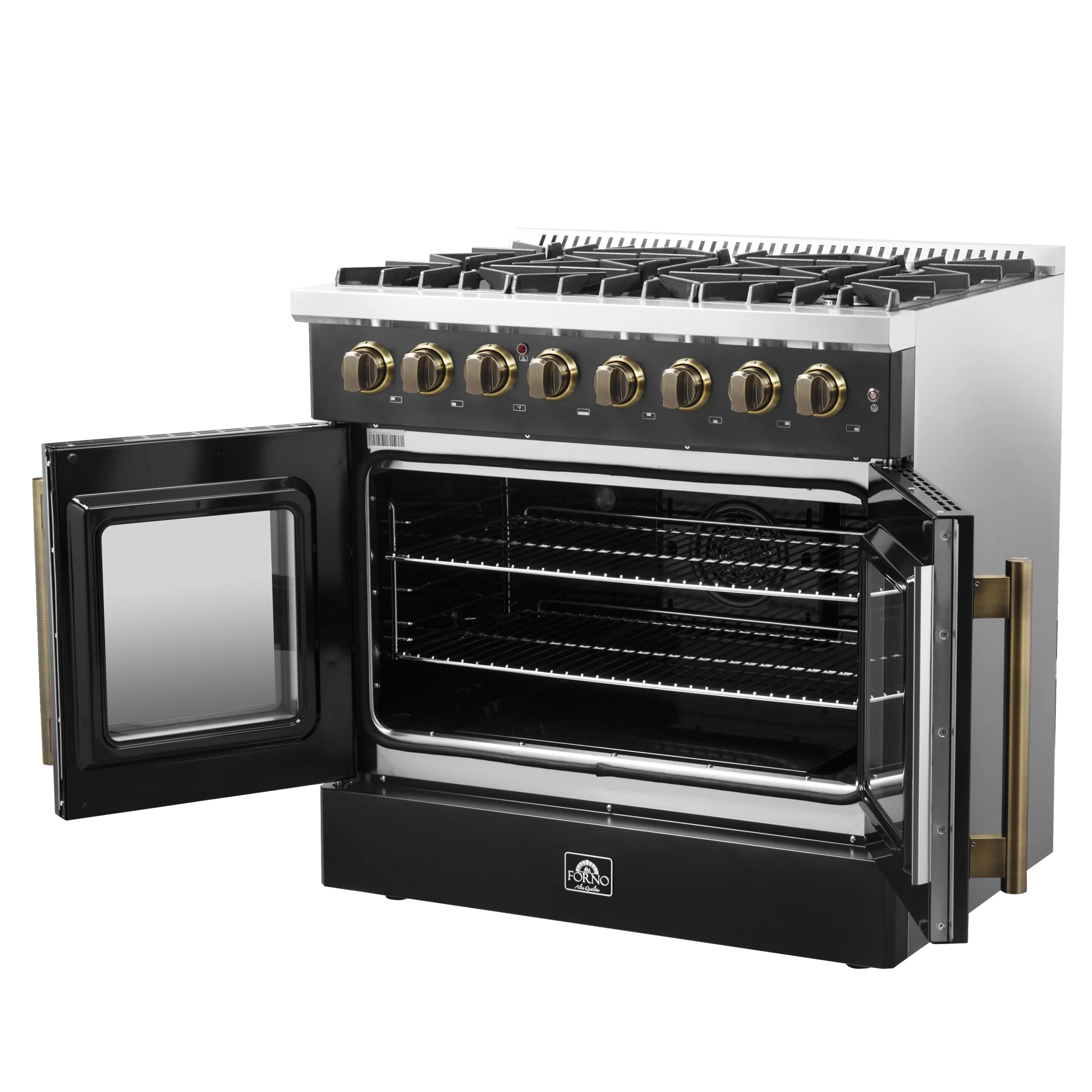 Forno Galiano 36-inch Freestanding French Door Dual Fuel Range Black - Image 19
