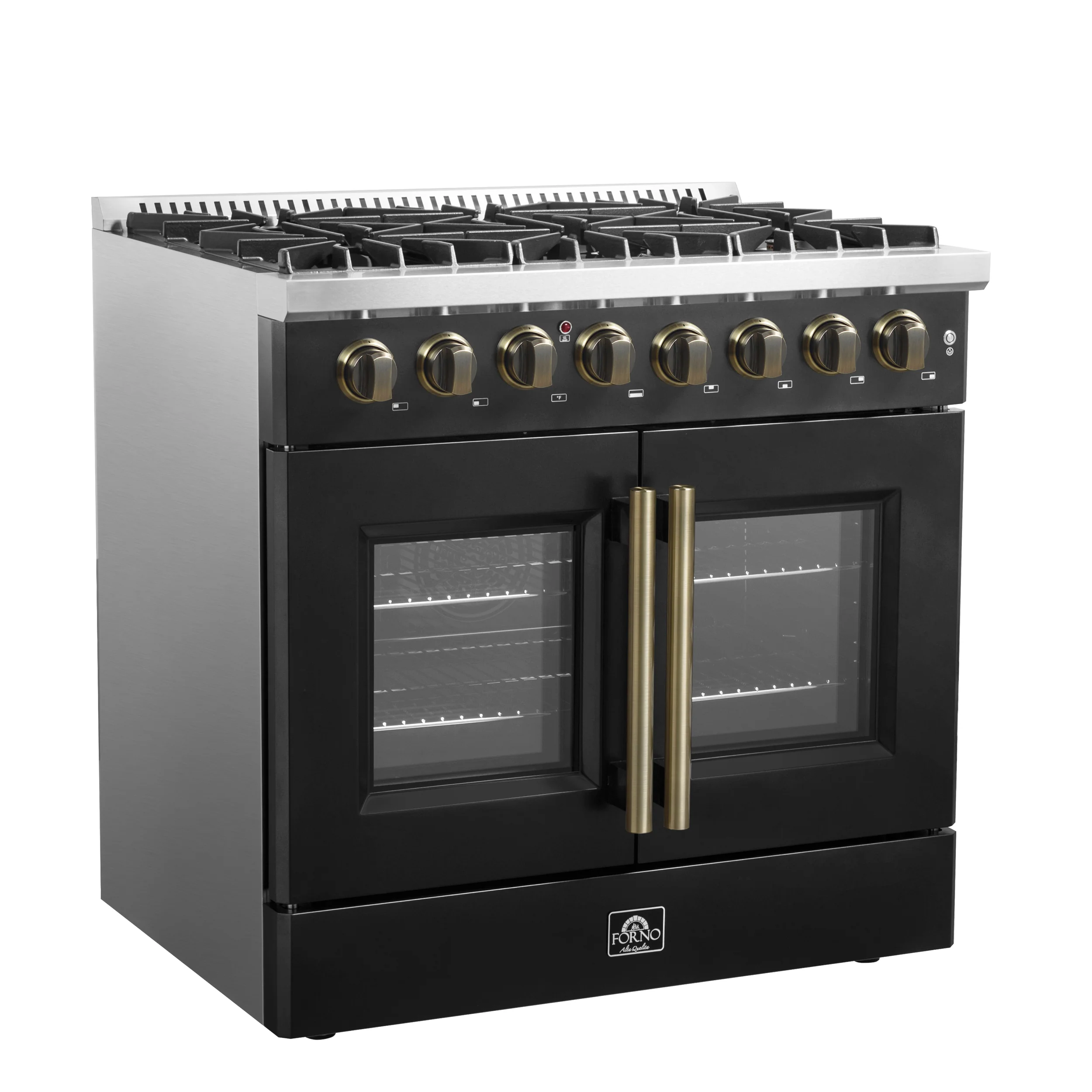 Forno Galiano 36-inch Freestanding French Door Dual Fuel Range Black - Image 8