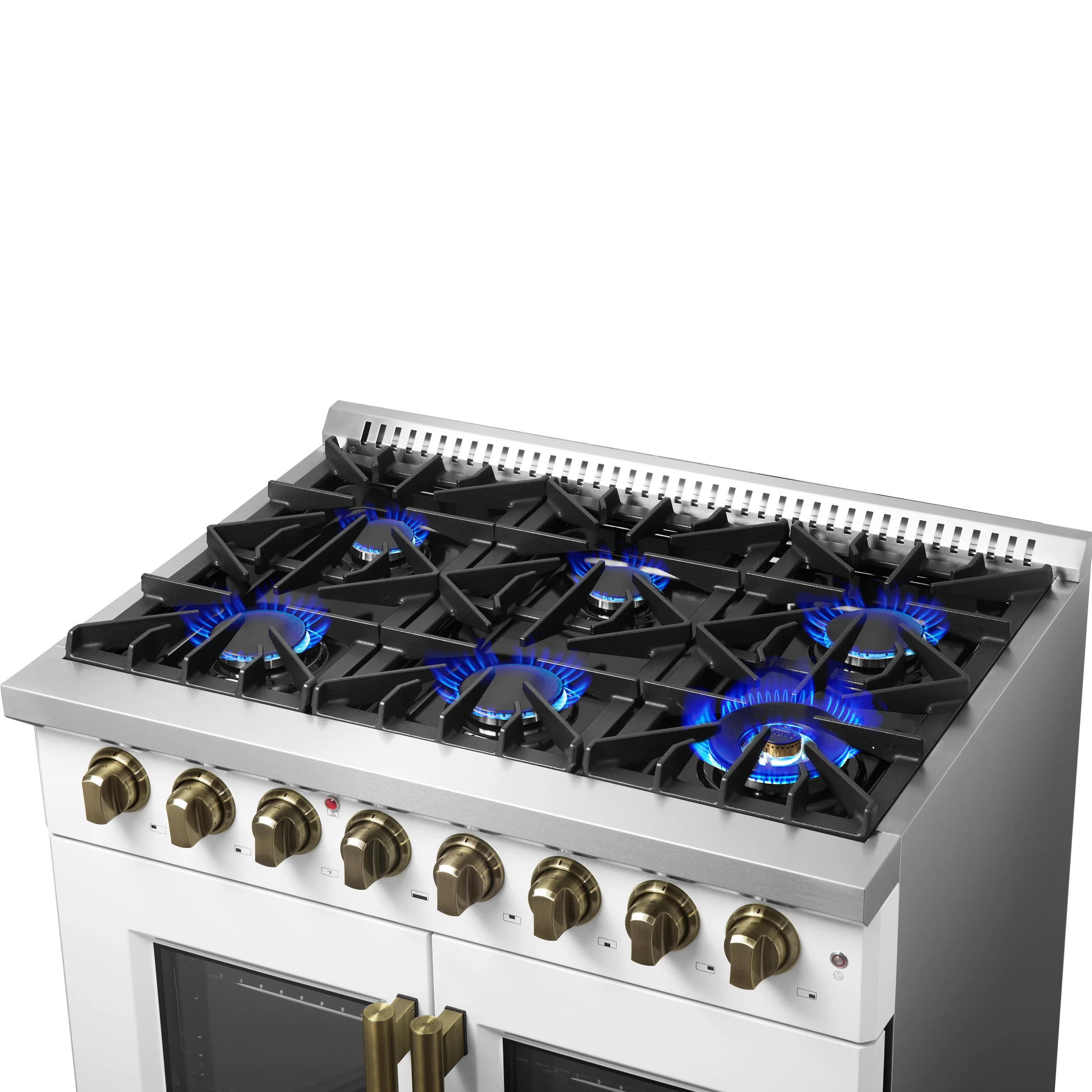 Forno Galiano 36-inch Freestanding French Door Dual Fuel Range White - Image 4
