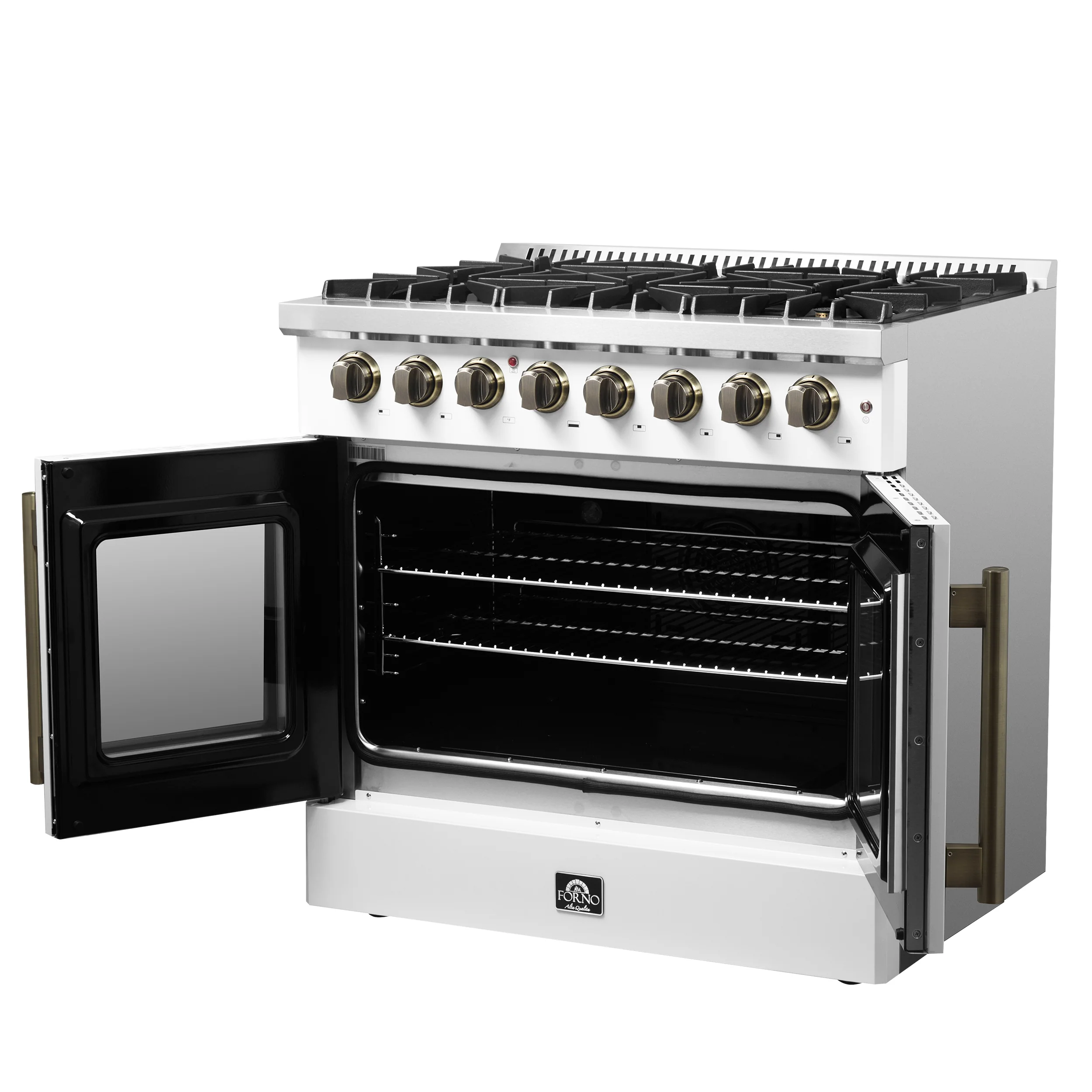 Forno Galiano 36-inch Freestanding French Door Dual Fuel Range White - Image 7