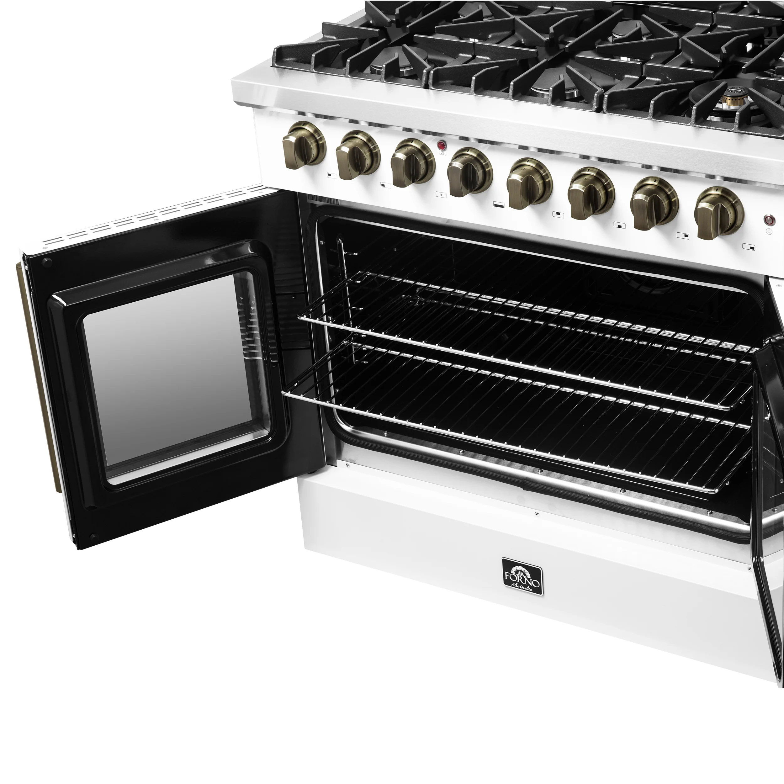 Forno Galiano 36-inch Freestanding French Door Dual Fuel Range White - Image 8
