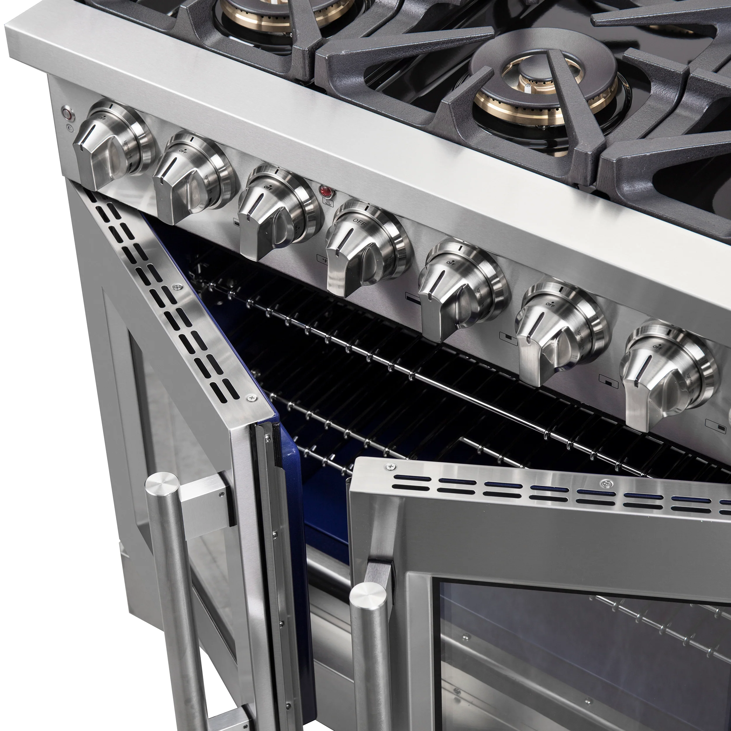 Forno Capriasca 36-Inch Freestanding French Door Dual Fuel Range, 6 Burners, True Convection Oven - Image 9