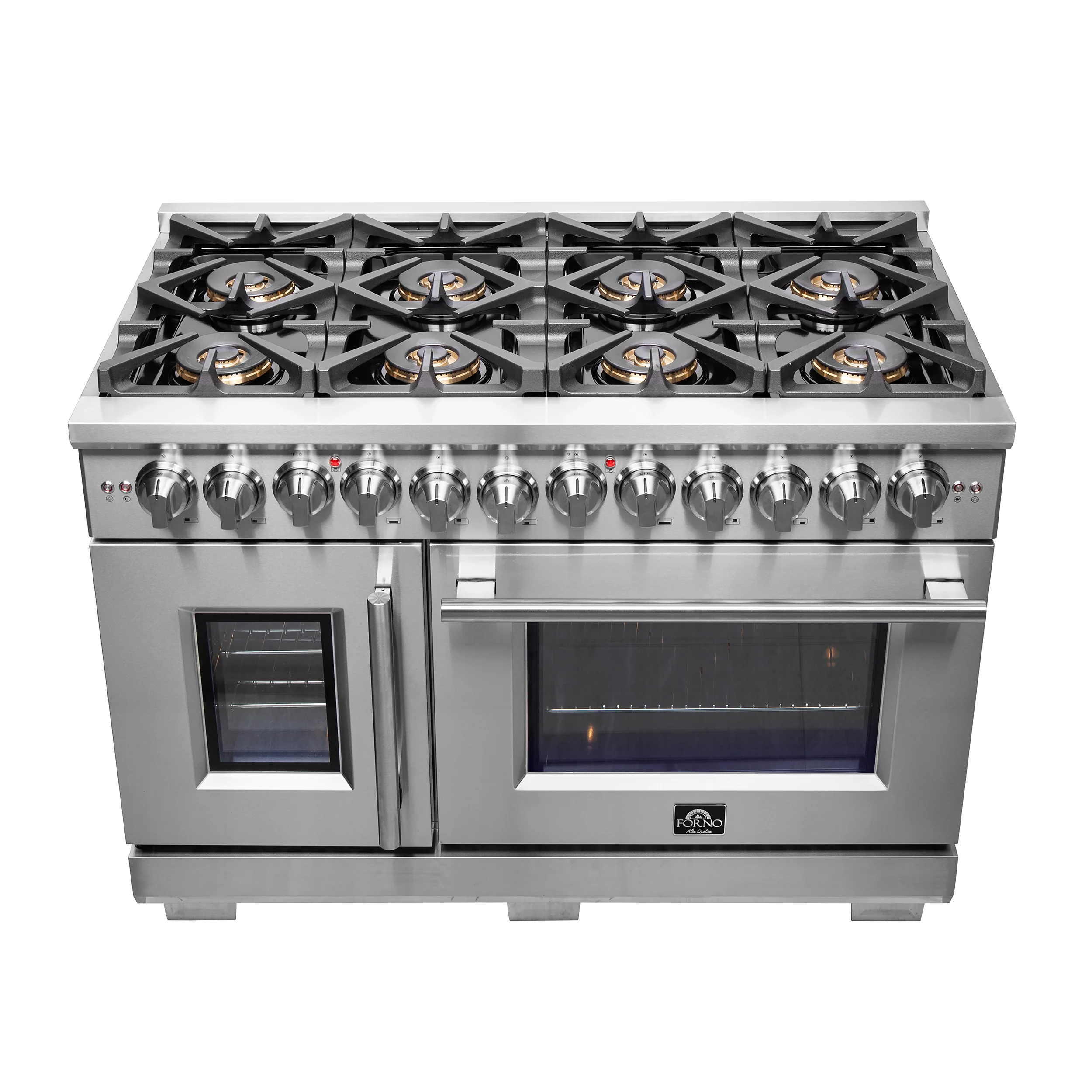 Forno Capriasca 48-Inch Freestanding French Door Dual Fuel Range, 8 Burners, True Convection Oven - Image 4