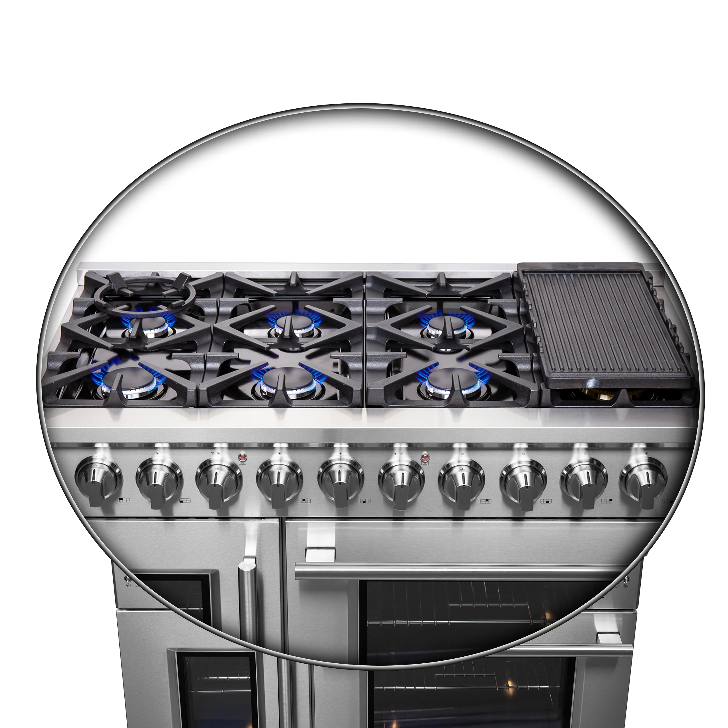 Forno Massimo 48-Inch Freestanding French Door Gas Range, 8 Burners, Convection Oven, Energy Efficient - Image 16