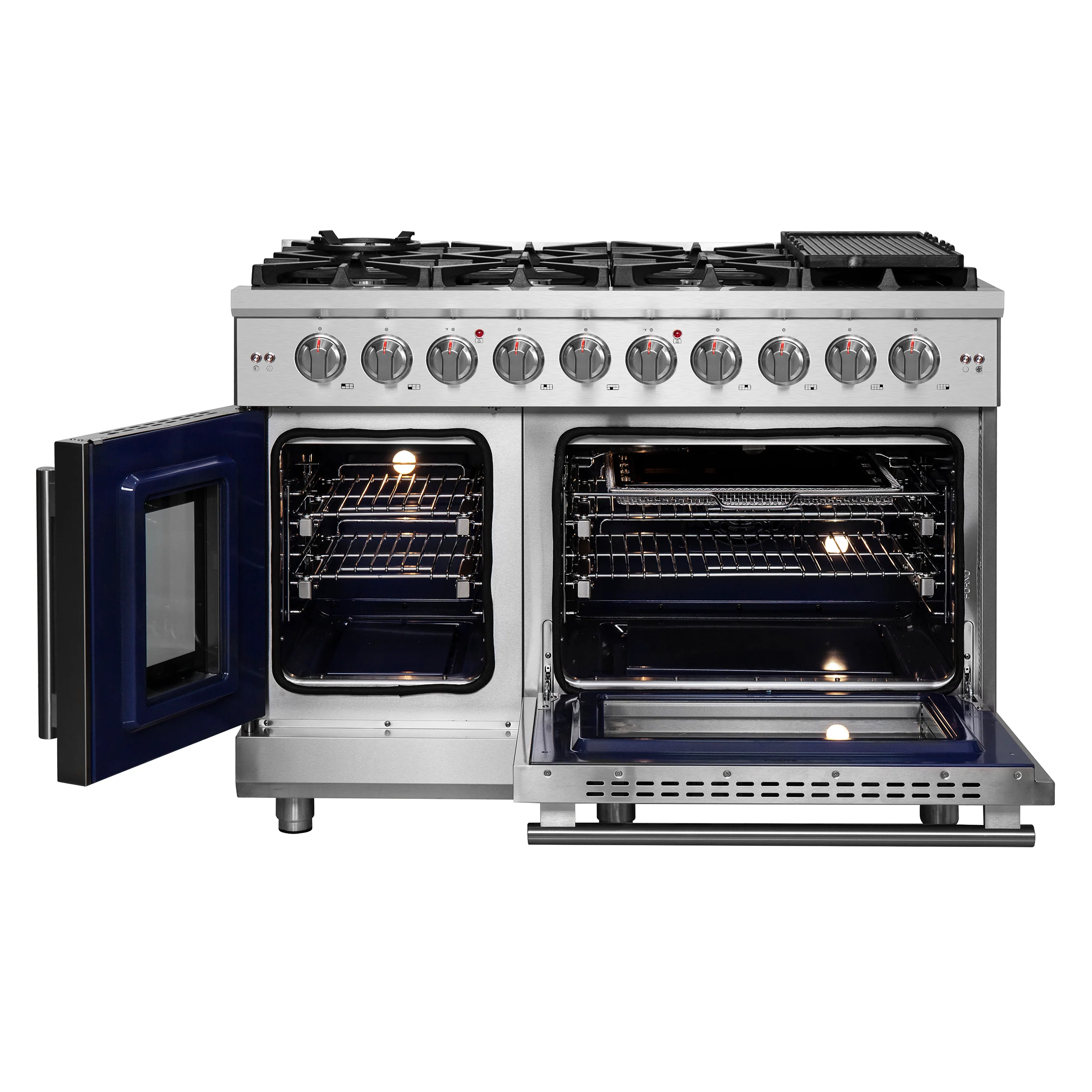 Forno Massimo 48-Inch Freestanding French Door Gas Range, 8 Burners, Convection Oven, Energy Efficient - Image 3