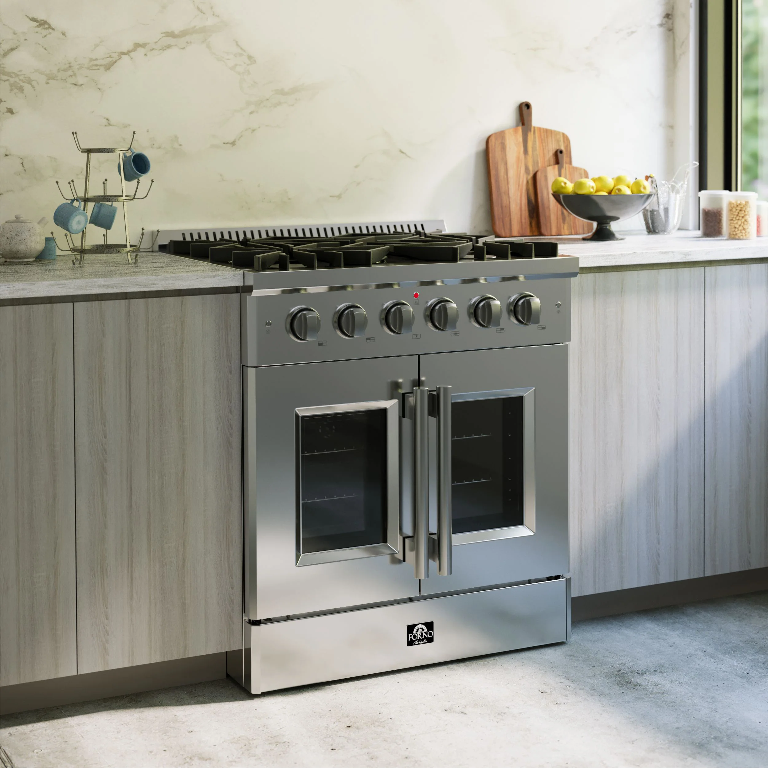 Forno Galiano 30-Inch Freestanding French Door Gas Range, 5 Burners, Convection Oven, Energy Efficient - Image 13