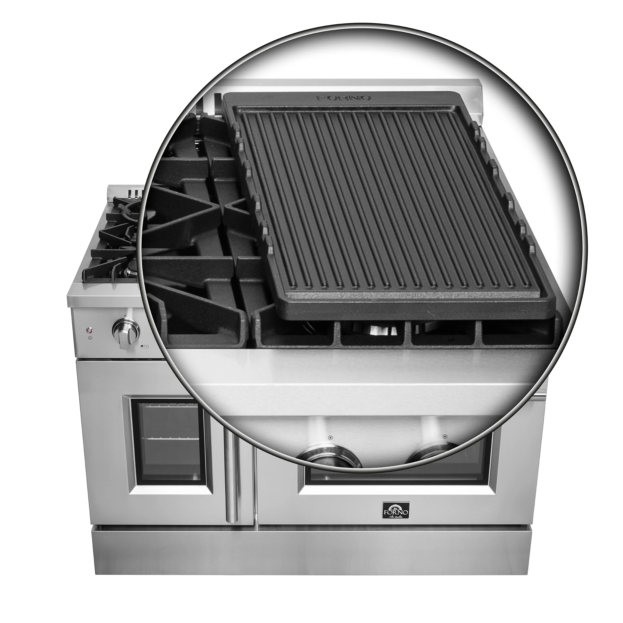 Forno Galiano 48-Inch Freestanding French Door Gas Range, 8 Burners, Griddle, Convection Oven, Energy Efficient - Image 15