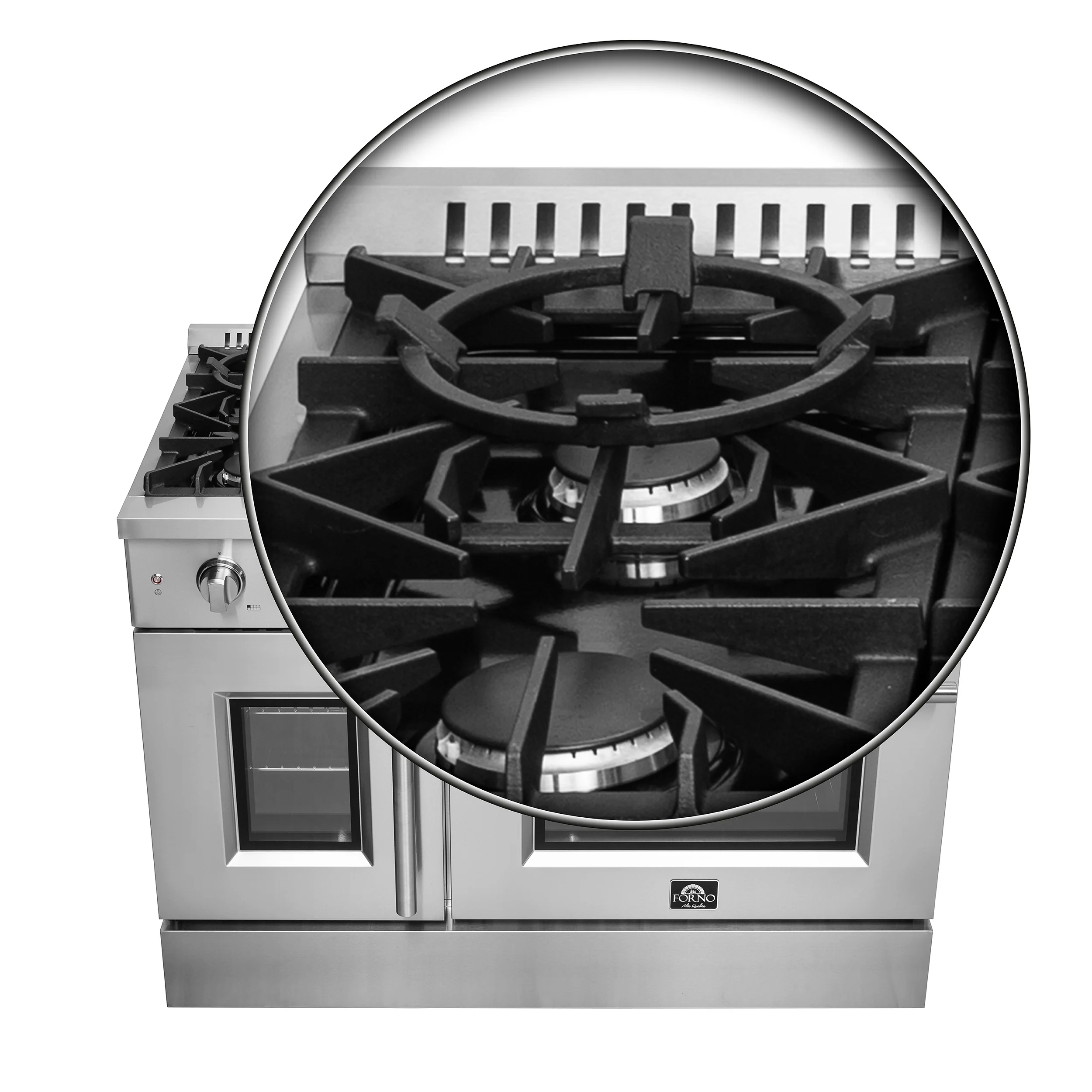 Forno Galiano 48-Inch Freestanding French Door Gas Range, 8 Burners, Griddle, Convection Oven, Energy Efficient - Image 16
