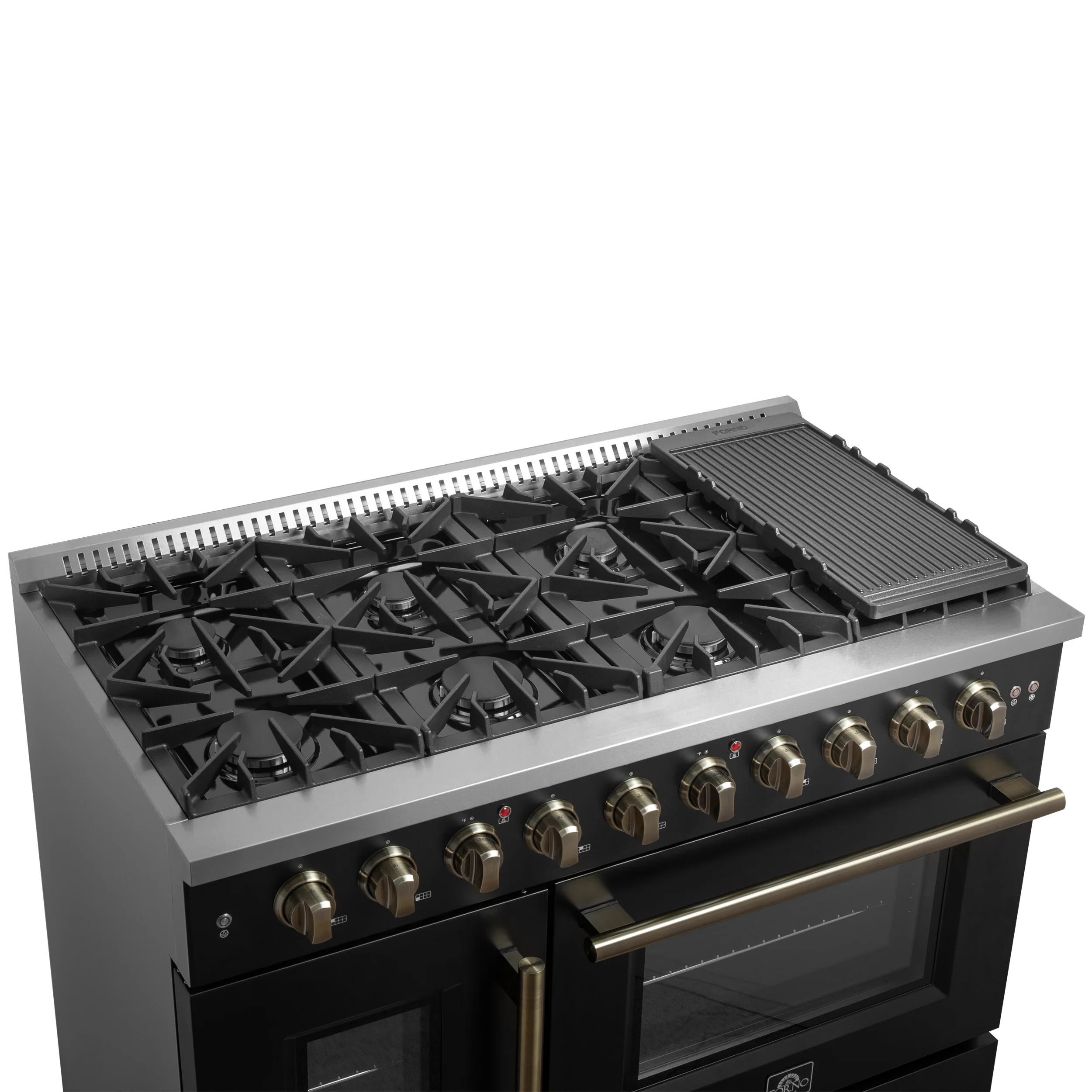 Forno Galiano 48" Freestanding French Door Gas Range in Black - Image 3