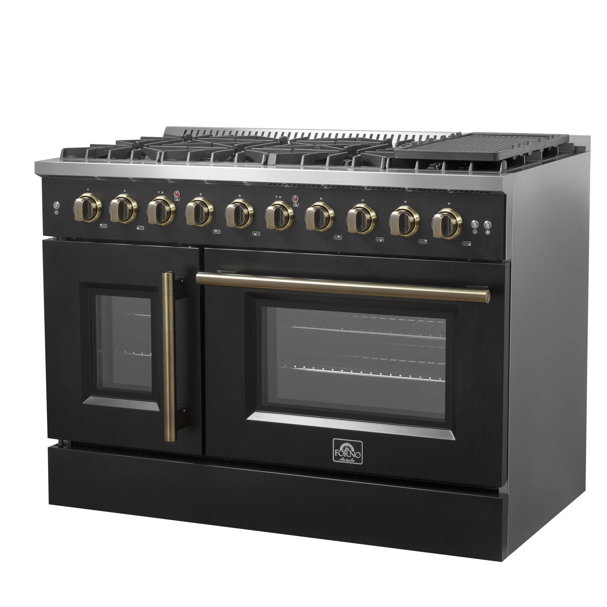 Forno Galiano 48" Freestanding French Door Gas Range in Black - Image 7