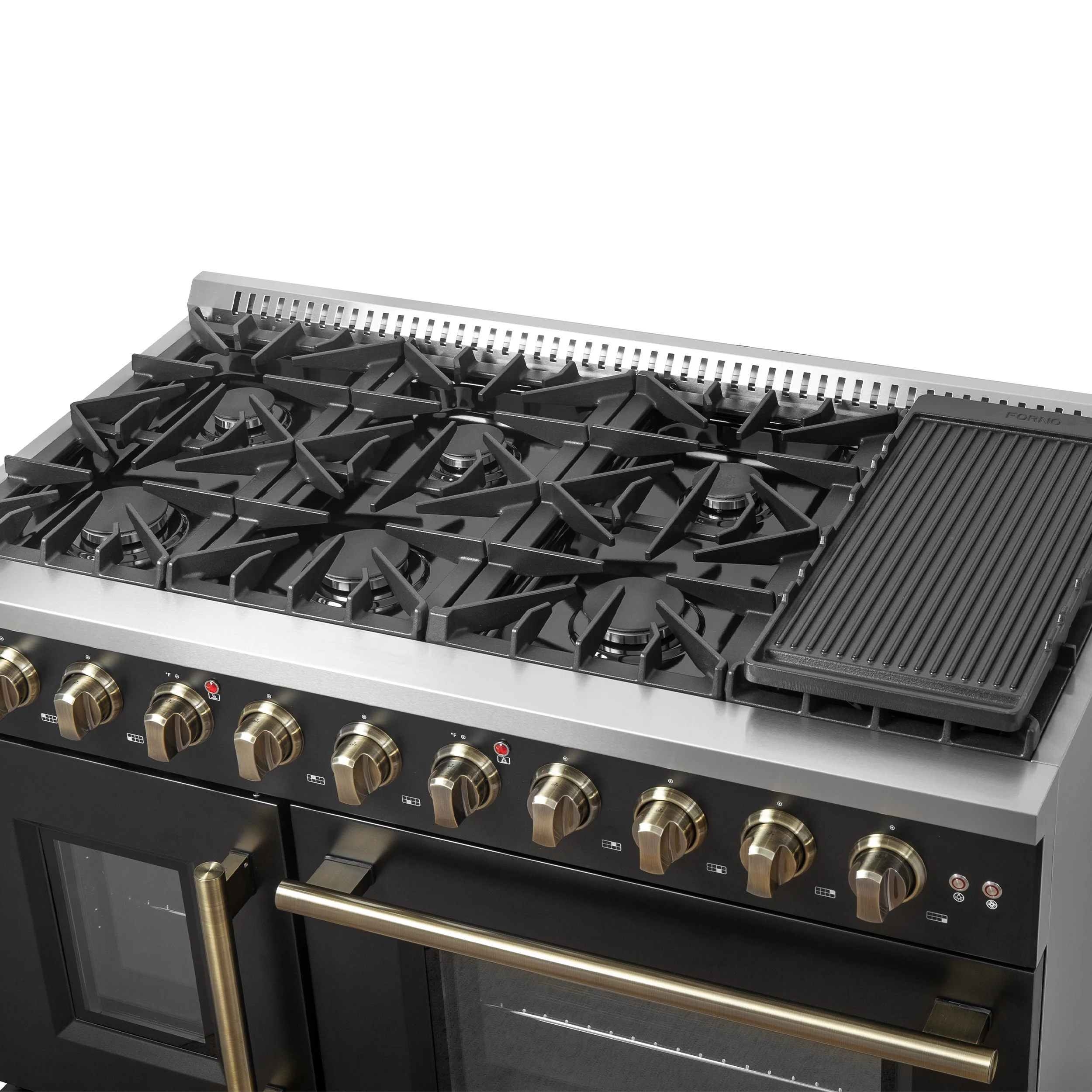Forno Galiano 48" Freestanding French Door Gas Range in Black - Image 9