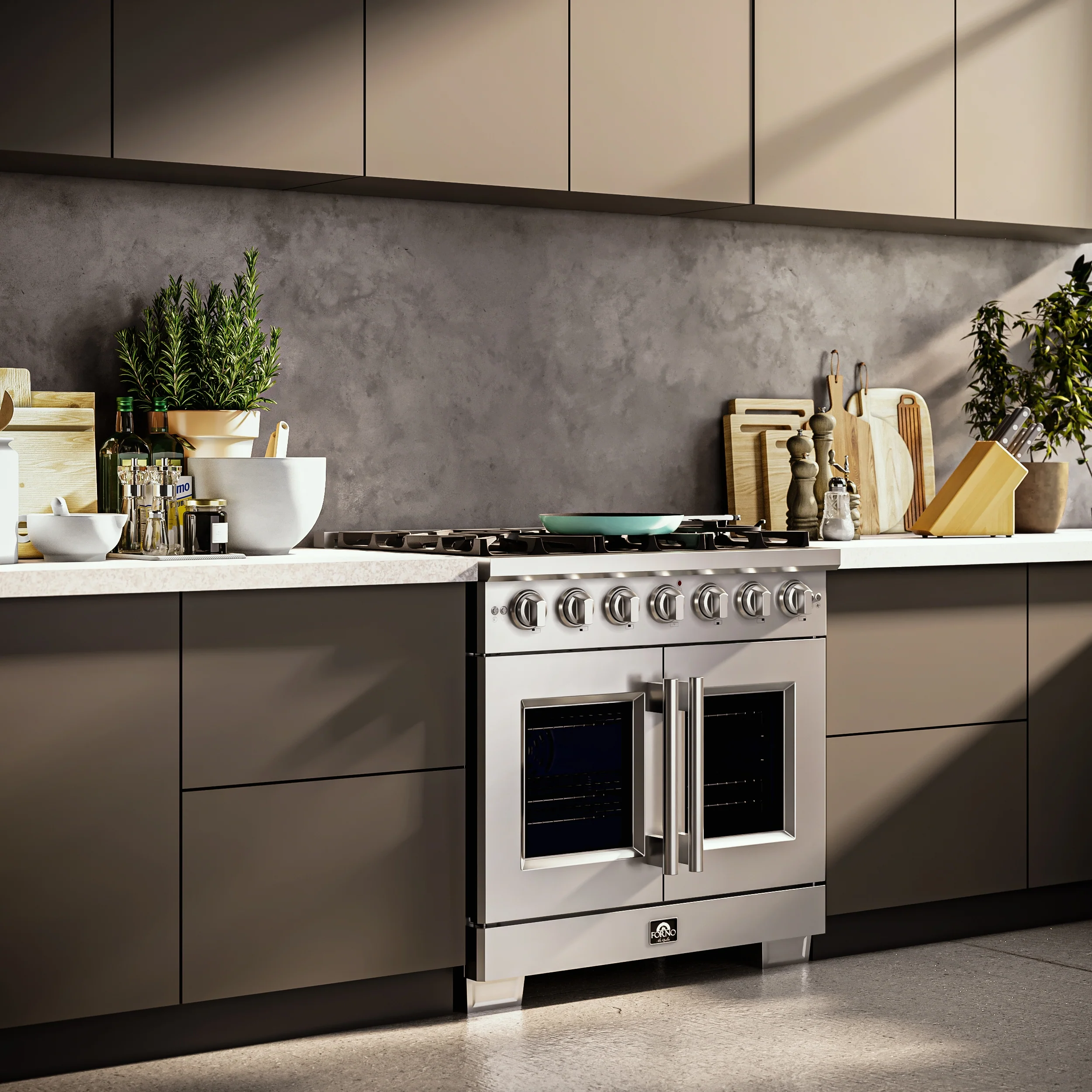 Forno Capriasca 36-Inch Freestanding French Door Gas Range, 6 Burners, Convection Oven, Energy Efficient - Image 22