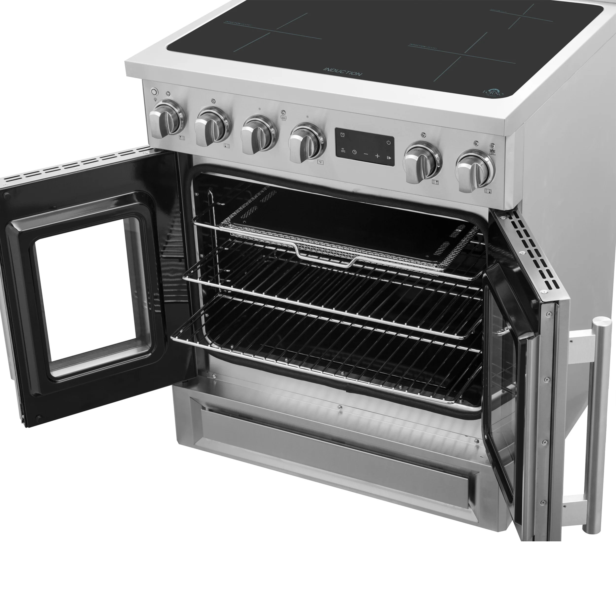 Forno Torino 30 Inch French Door Induction Range with Air Fryer and True Convection Oven - Image 12