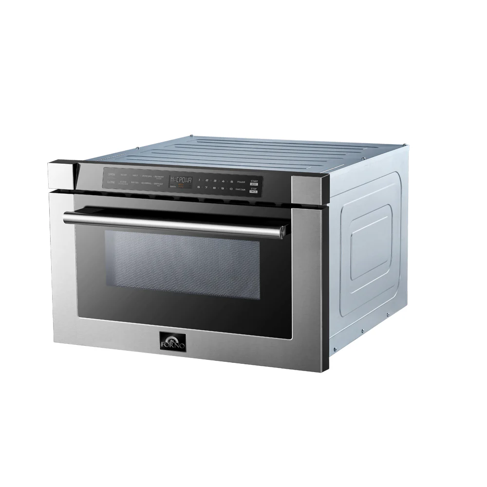 Forno Capoliveri 24-Inch Microwave Drawer, Stainless Steel, 1.2 cu.ft, 1500 Watts, Built-In, Touch Control LCD Display, Auto-Touch Open/Close, 11 Power Levels, Sensor Cooking - Image 2