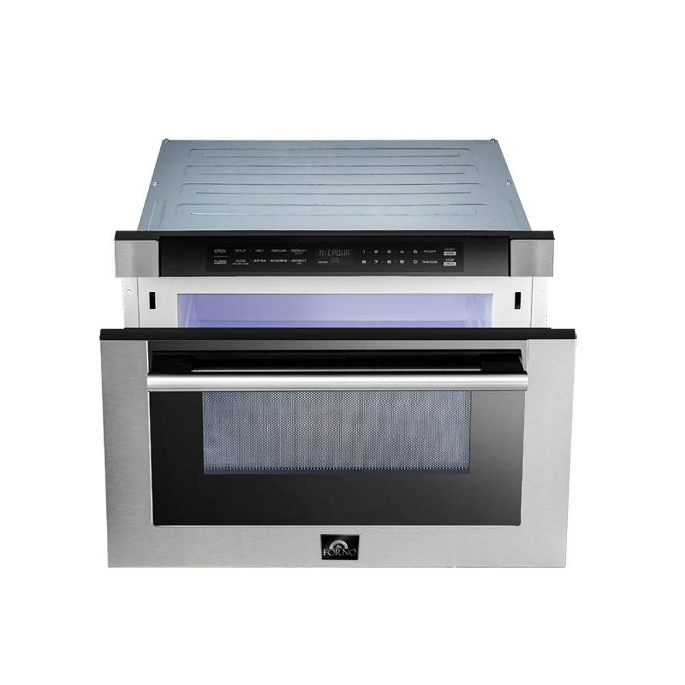 Forno Capoliveri 24-Inch Microwave Drawer, Stainless Steel, 1.2 cu.ft, 1500 Watts, Built-In, Touch Control LCD Display, Auto-Touch Open/Close, 11 Power Levels, Sensor Cooking - Image 5