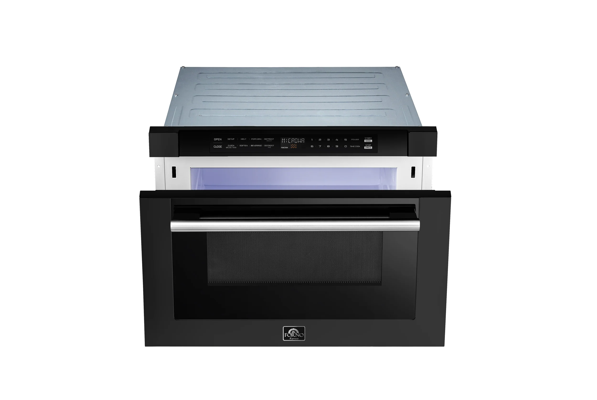 Forno Capoliveri Espresso 24-Inch Microwave Drawer, Black, 1.2 cu.ft, 1500 Watts, Built-In, Touch Control LCD Display, Auto-Touch Open/Close, 11 Power Levels, Sensor Cooking - Image 10