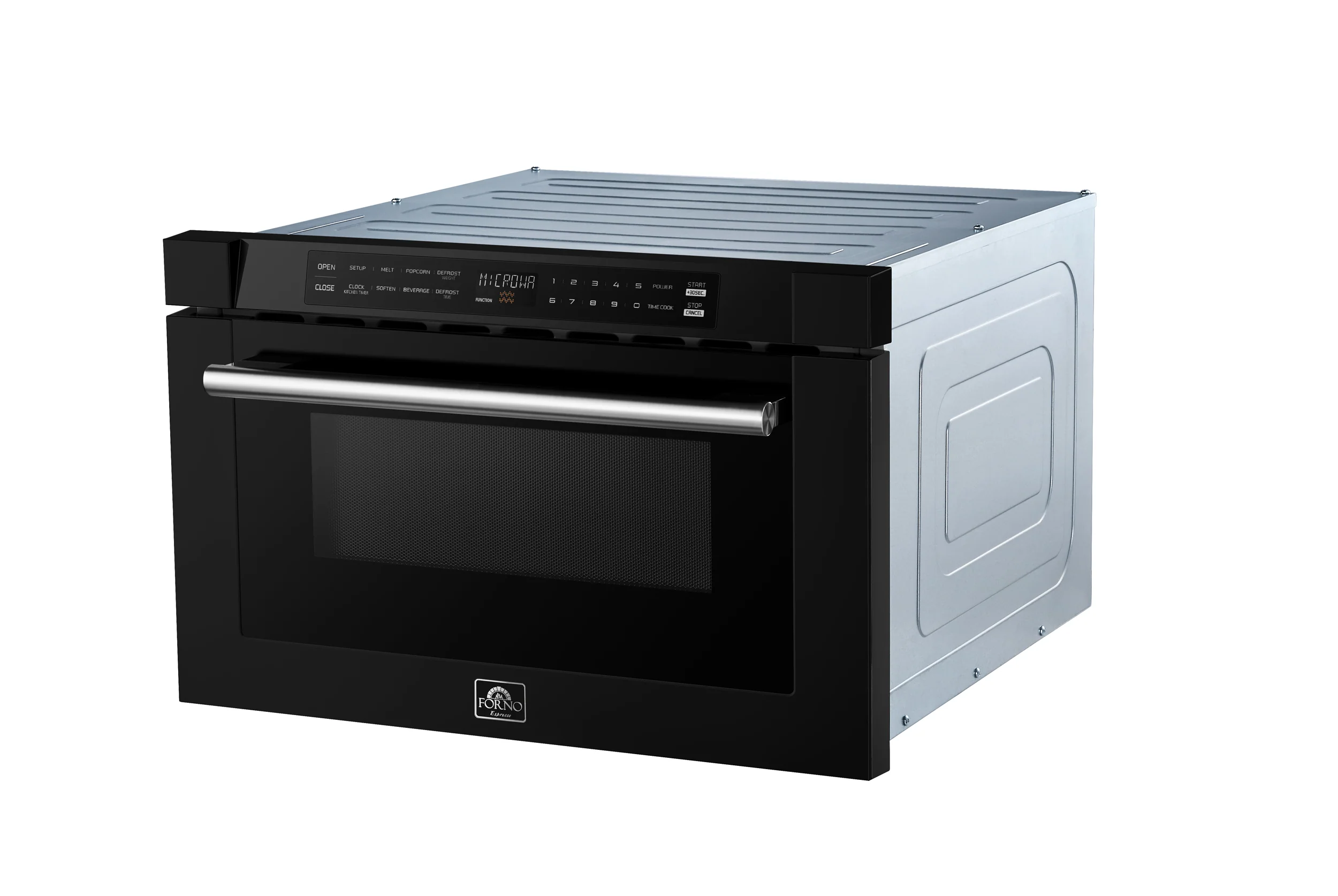 Forno Capoliveri Espresso 24-Inch Microwave Drawer, Black, 1.2 cu.ft, 1500 Watts, Built-In, Touch Control LCD Display, Auto-Touch Open/Close, 11 Power Levels, Sensor Cooking - Image 4