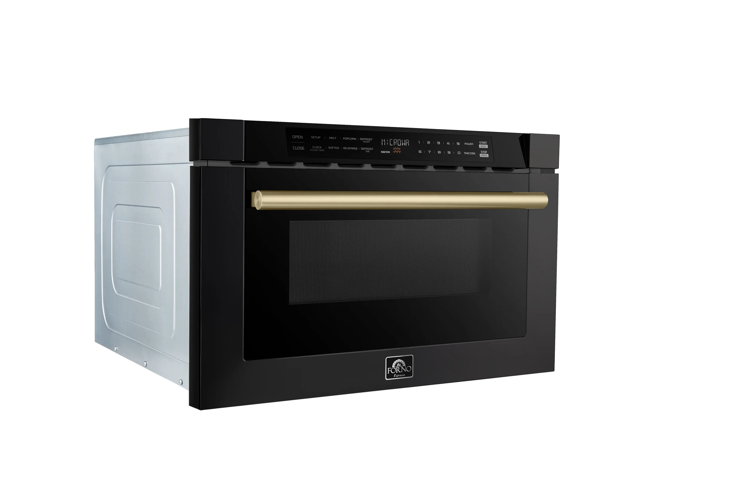 Forno Capoliveri Espresso 24-Inch Microwave Drawer, Black, 1.2 cu.ft, 1500 Watts, Built-In, Touch Control LCD Display, Auto-Touch Open/Close, 11 Power Levels, Sensor Cooking - Image 5