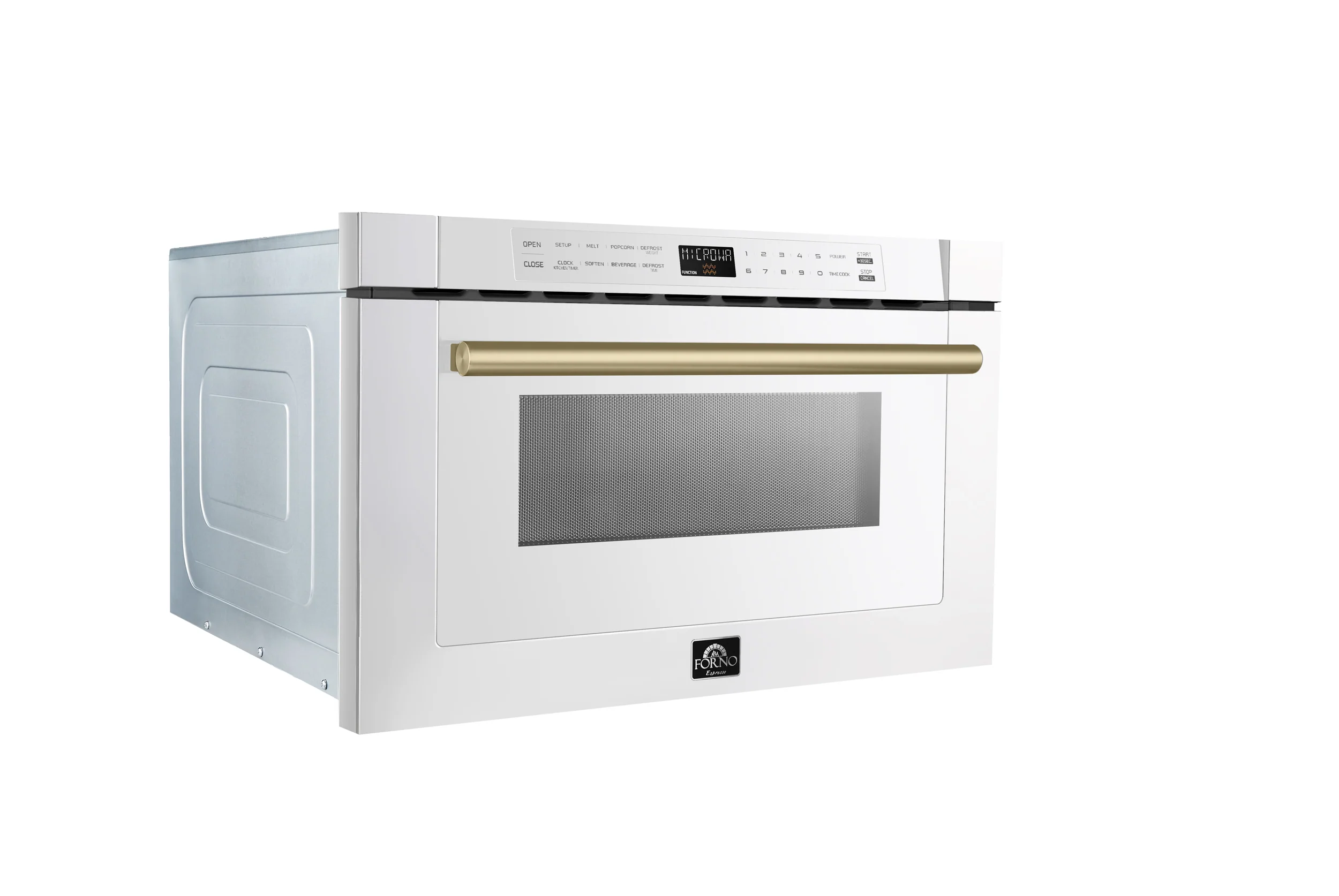 Forno Capoliveri Espresso 24-Inch Microwave Drawer, White, 1.2 cu.ft, 1500 Watts, Built-In, Touch Control LCD Display, Auto-Touch Open/Close, 11 Power Levels, Sensor Cooking - Image 5
