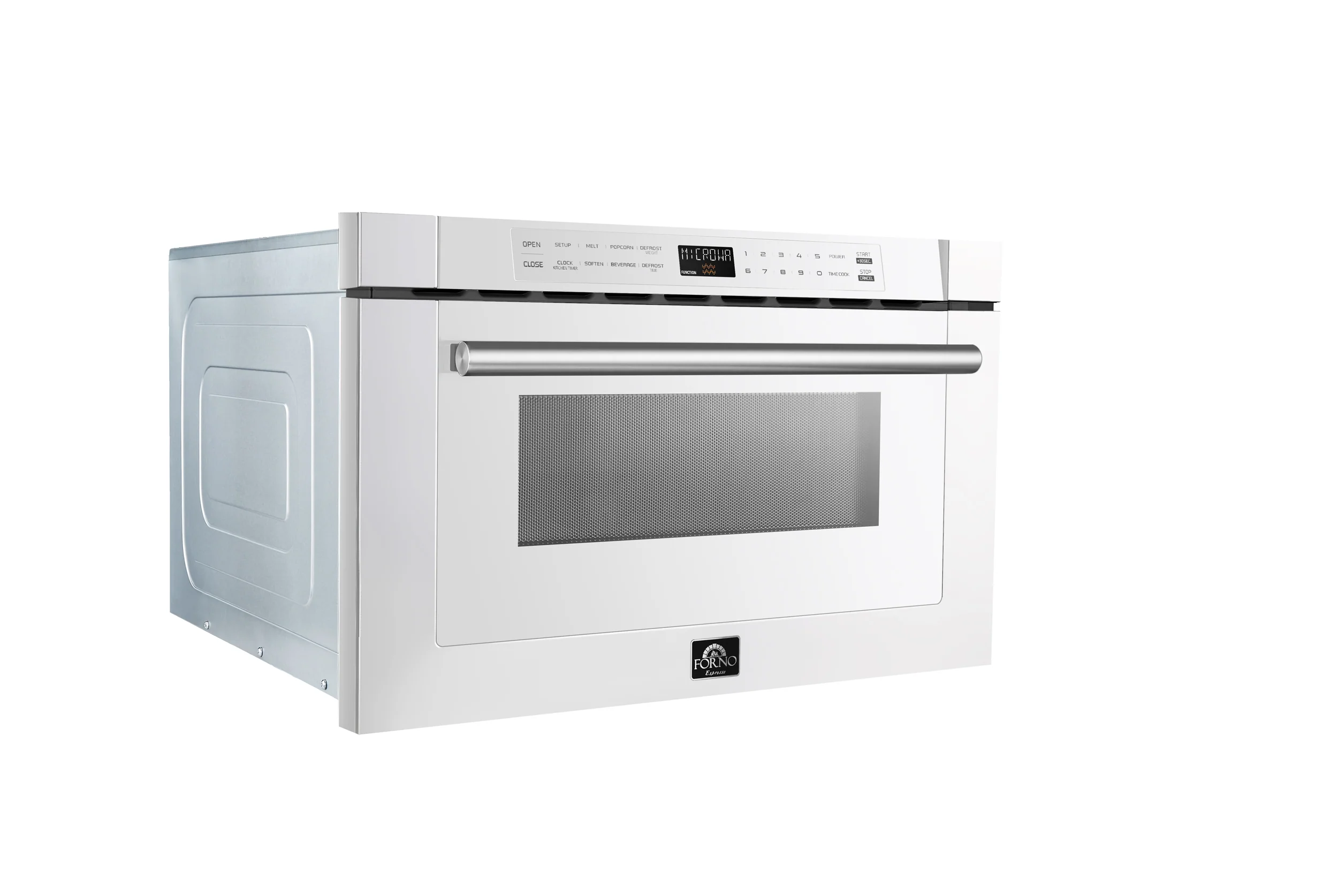 Forno Capoliveri Espresso 24-Inch Microwave Drawer, White, 1.2 cu.ft, 1500 Watts, Built-In, Touch Control LCD Display, Auto-Touch Open/Close, 11 Power Levels, Sensor Cooking - Image 6