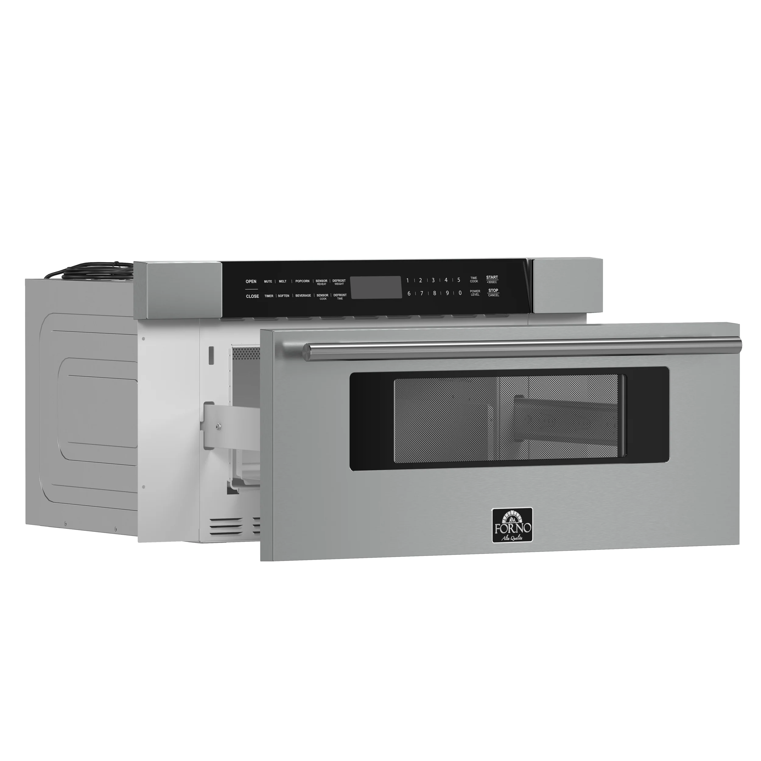 Forno Capoliveri 30-Inch Microwave Drawer, Stainless Steel, 1.2 cu.ft, 1500 Watts, Built-In, Touch Control LCD Display, Auto-Touch Open/Close, 11 Power Levels, Sensor Cooking - Image 3