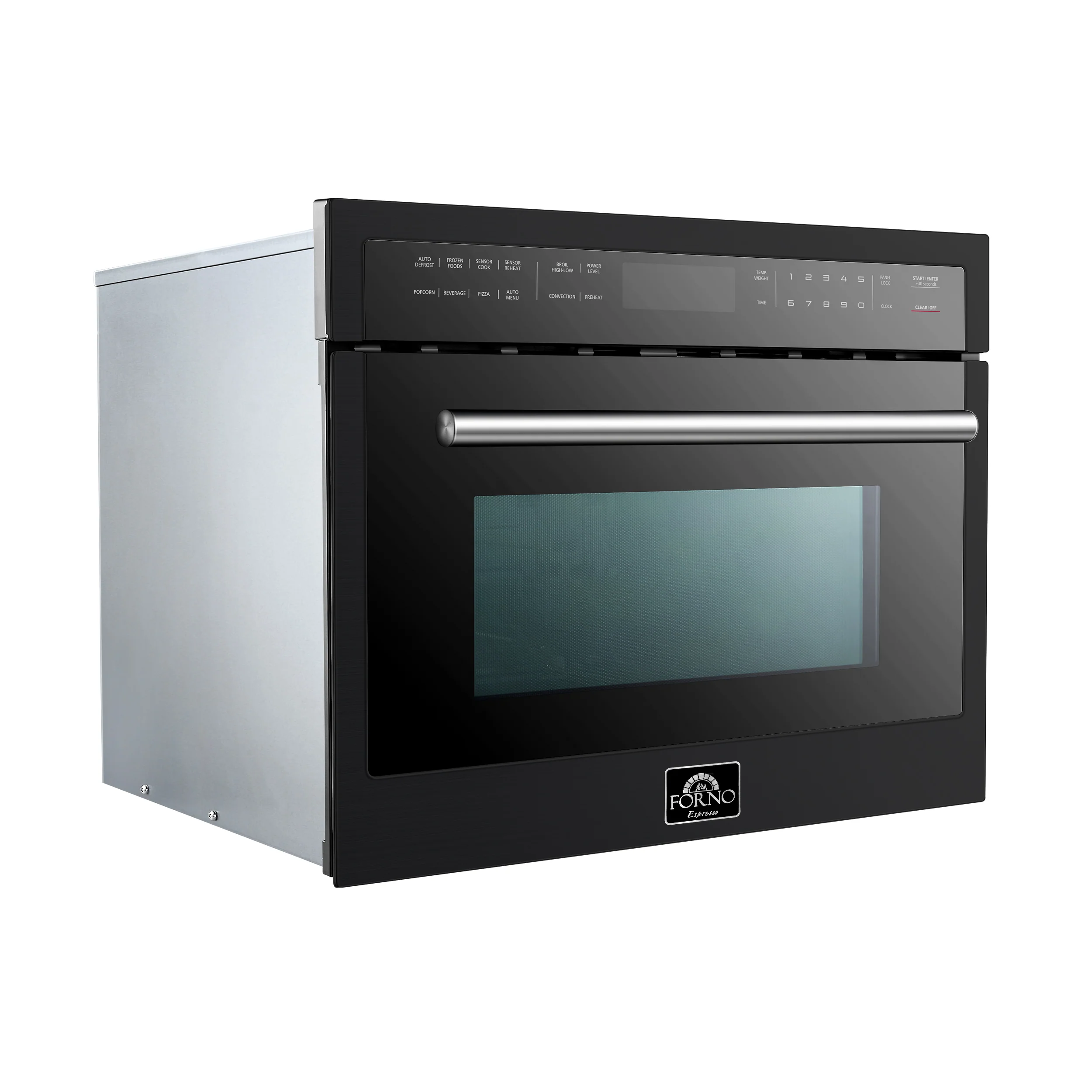 Forno Oliena Espresso Black 24-Inch Built-In Microwave and Convection Oven Combo, 1.6 cu.ft, 1750W Convection, 1000W Microwave, Stainless Steel Interior, Glass Touch Controls, Sensor Cooking - Image 3