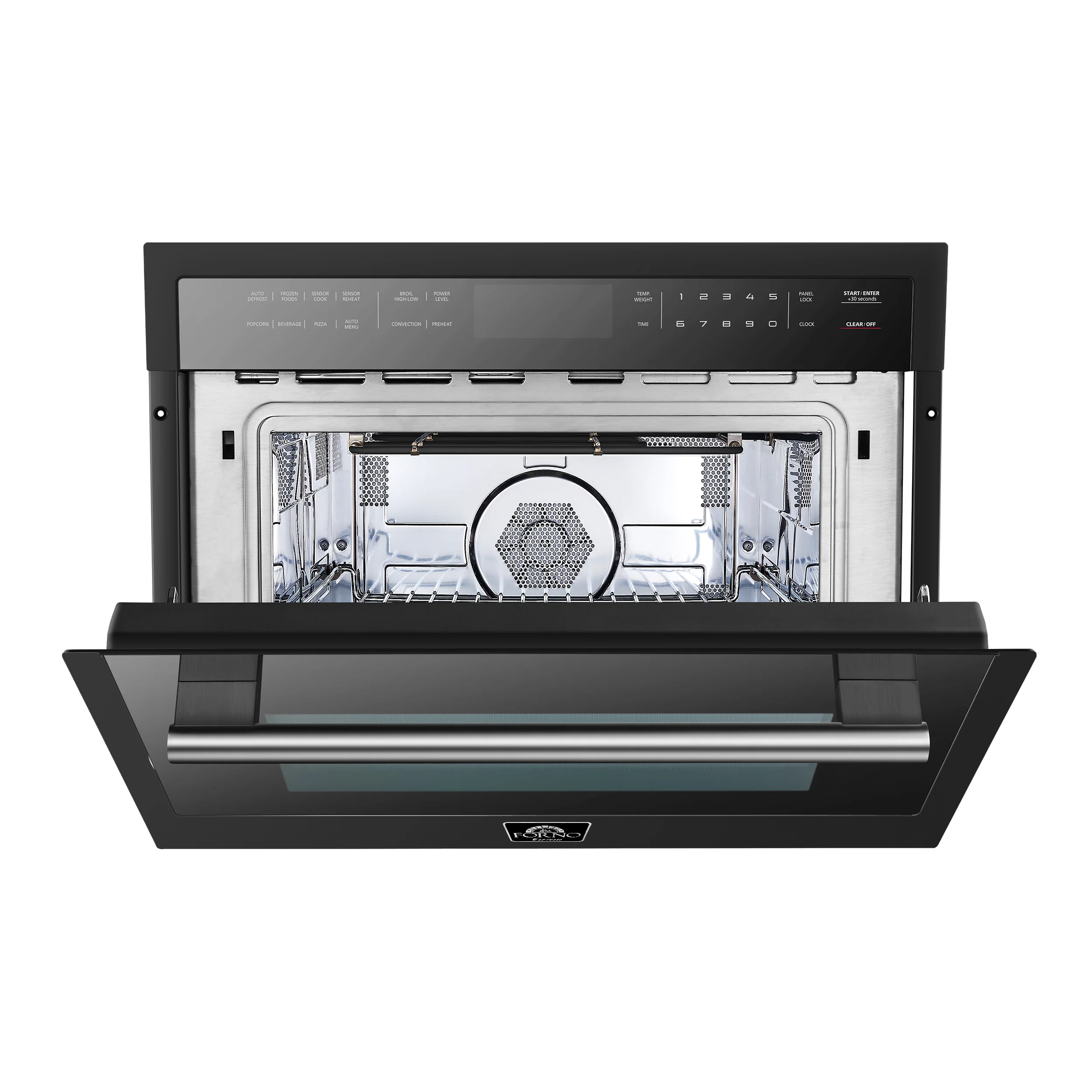 Forno Oliena Espresso Black 24-Inch Built-In Microwave and Convection Oven Combo, 1.6 cu.ft, 1750W Convection, 1000W Microwave, Stainless Steel Interior, Glass Touch Controls, Sensor Cooking - Image 4