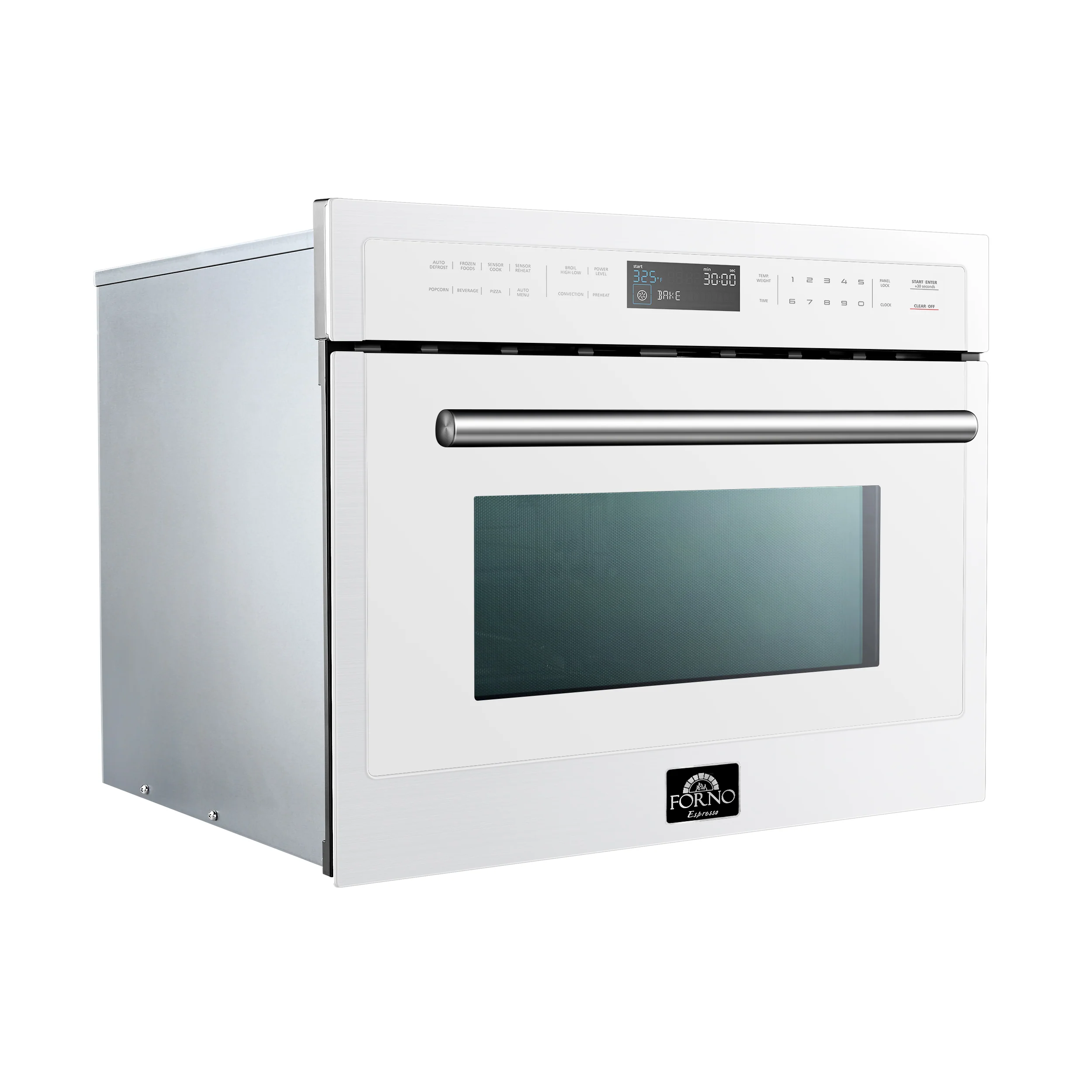 Forno Oliena Espresso White 24-Inch Built-In Microwave and Convection Oven Combo, 1.6 cu.ft, 1750W Convection, 1000W Microwave, Stainless Steel Interior, Glass Touch Controls, Sensor Cooking - Image 2