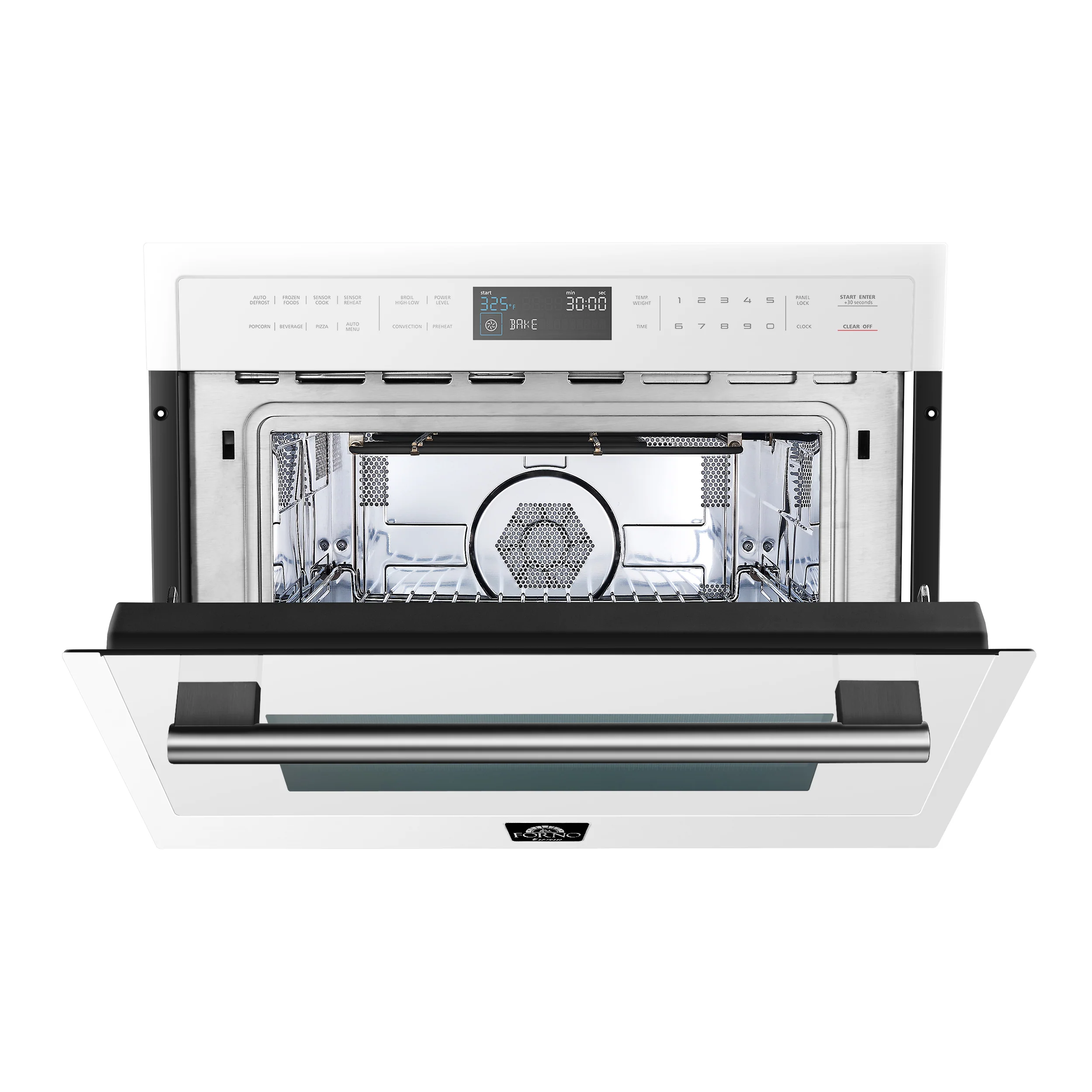 Forno Oliena Espresso White 24-Inch Built-In Microwave and Convection Oven Combo, 1.6 cu.ft, 1750W Convection, 1000W Microwave, Stainless Steel Interior, Glass Touch Controls, Sensor Cooking - Image 3