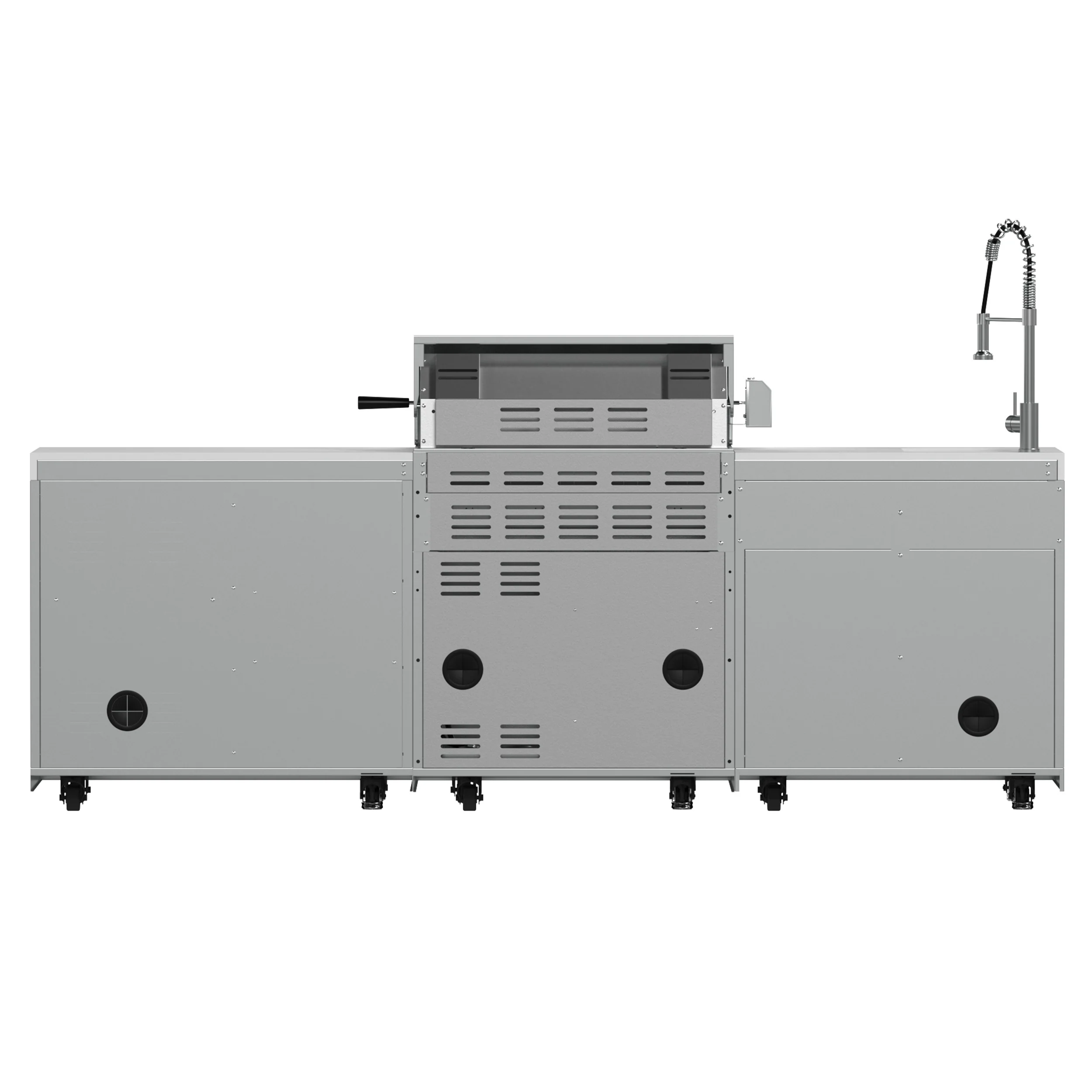 FORNO Bulnes 30-Inch BBQ, 60,000 BTU, 3 Burners with Sear & Rotisserie Infrared Burners, Stainless Steel Outdoor Kitchen with 1.8 cu.ft. Beverage Center & White Sintered Stone Countertops - Image 6
