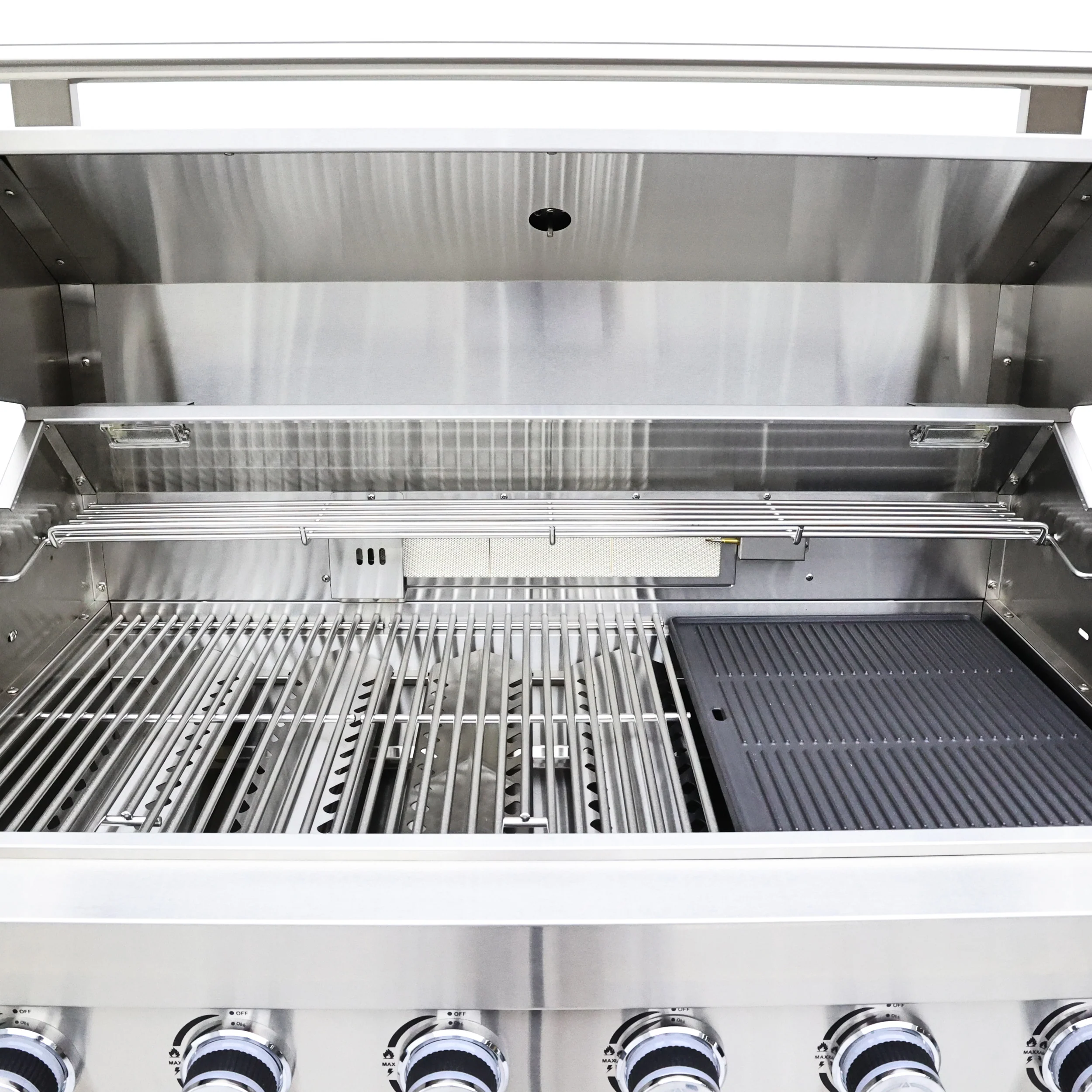 FORNO Bulnes 40-Inch BBQ, 95,000 BTU, 5 Burners, Sear & Rotisserie Infrared with Side Burner, Stainless Steel Outdoor Kitchen with 1.8 cu.ft. Beverage Center & Black Granite Countertops - Image 9
