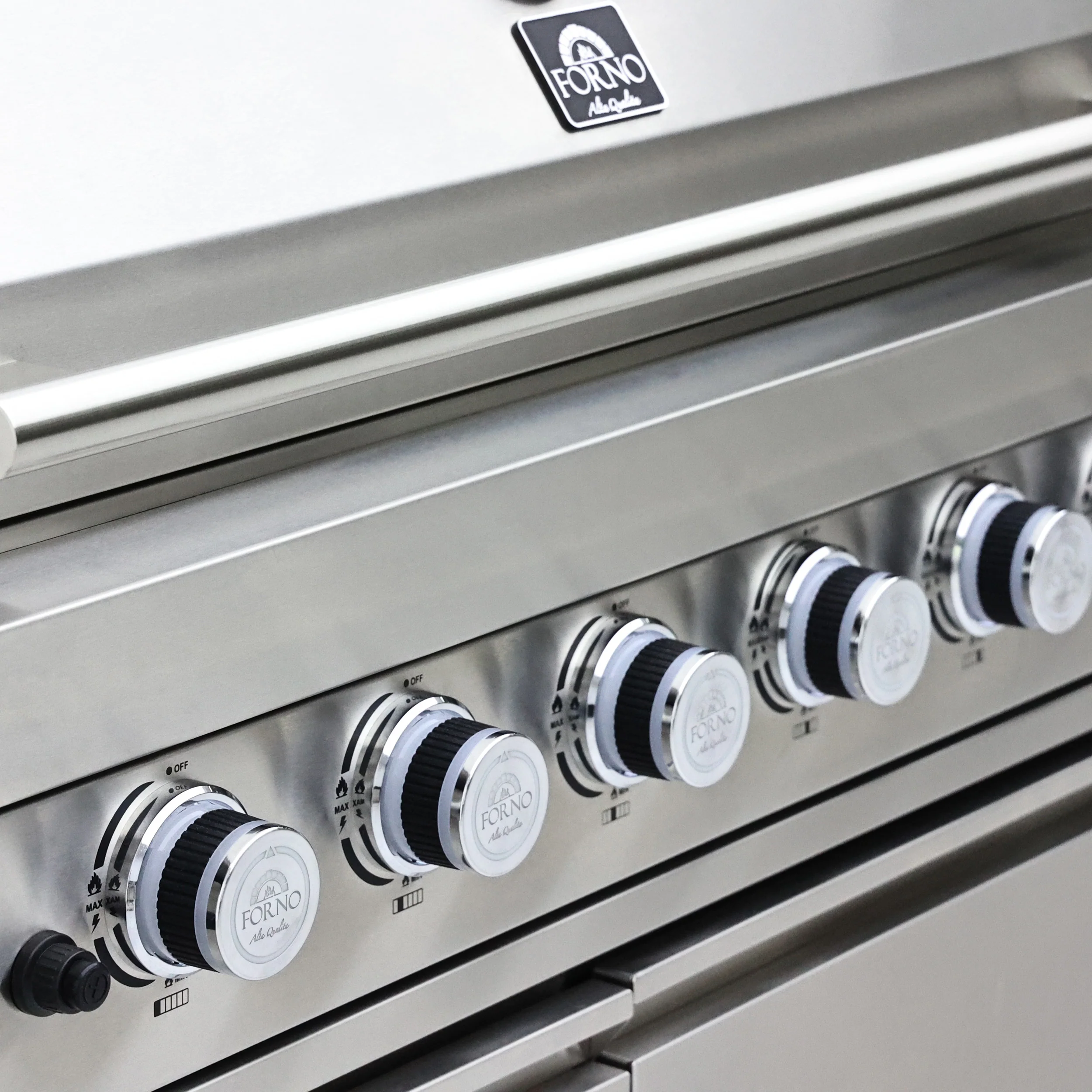 FORNO Bulnes 40-Inch BBQ, 95,000 BTU, 5 Burners, Sear & Rotisserie Infrared with Side Burner, Stainless Steel Outdoor Kitchen with 1.8 cu.ft. Beverage Center & Black Granite Countertops - Image 13
