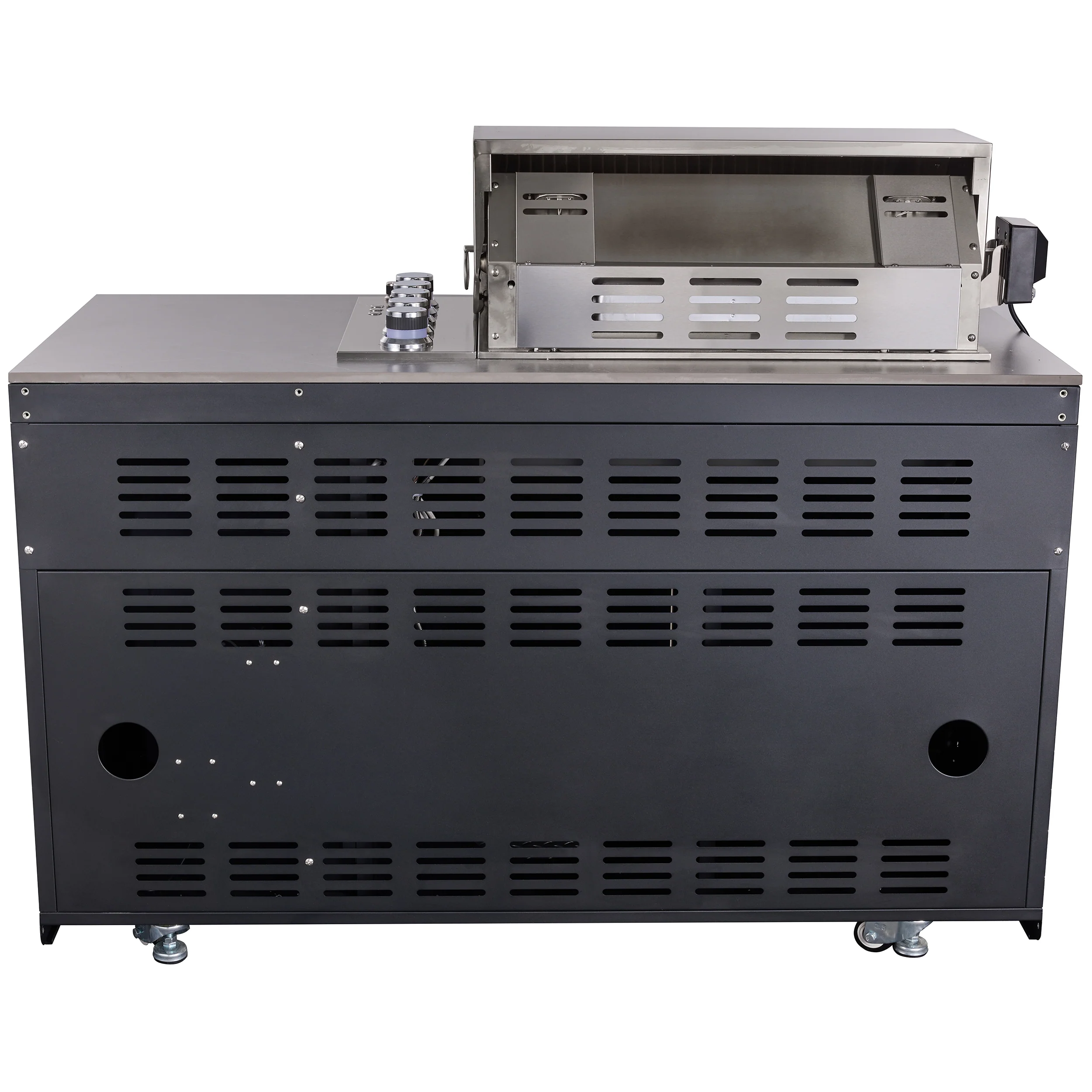 Forno Rimini Outdoor Kitchen 30" BBQ 62,600 BTU, 3 Burners with Sear & Rotisserie, 2.4 cu.ft. Beverage Center, Stainless Steel Sink, Black Cabinets & Gray Sintered Stone Countertop - Image 19
