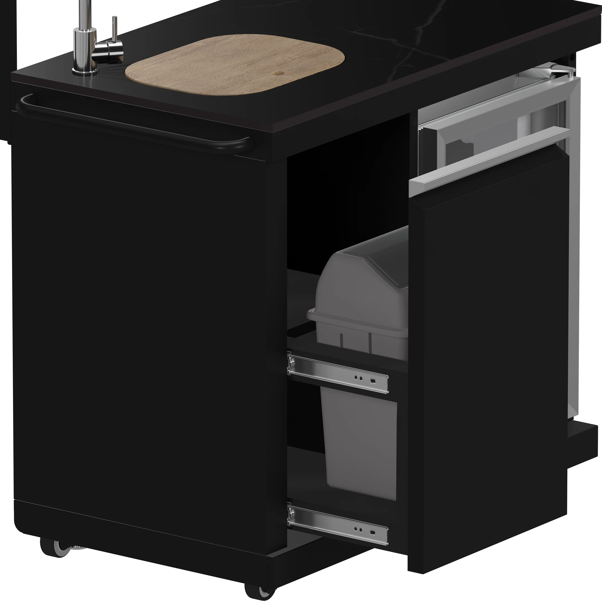 Forno All’Aperto 87,600 BTU Outdoor Kitchen, 4 Burners, Infrared Burners, Side Burner, Black Sintered Stone Countertops, Gas Pizza Oven, Sink Module, Bar & Beverage Center - Image 11