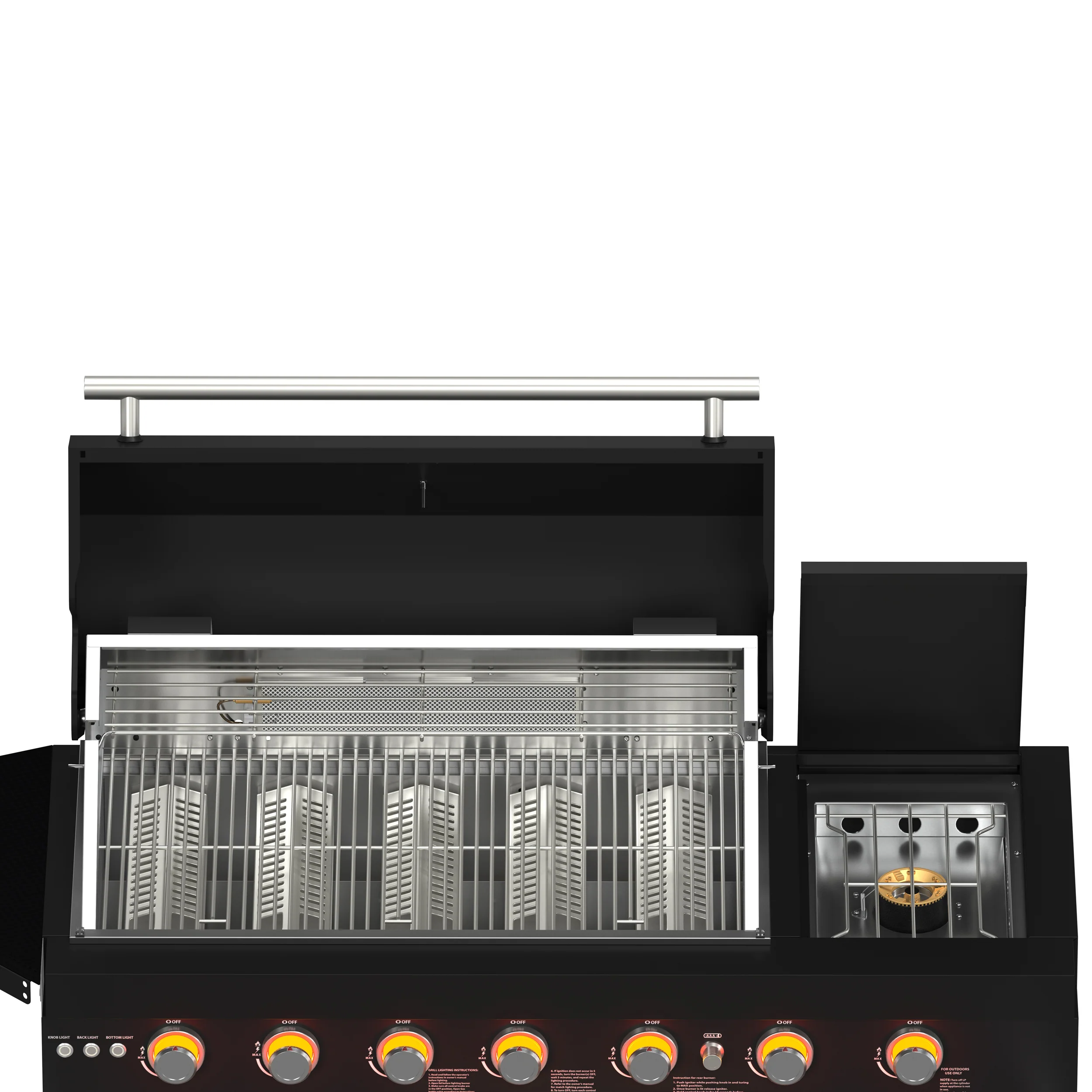 Forno All’Aperto 87,600 BTU Outdoor Kitchen, 4 Burners, Infrared Burners, Side Burner, Black Sintered Stone Countertops, Gas Pizza Oven, Sink Module, Bar & Beverage Center - Image 17