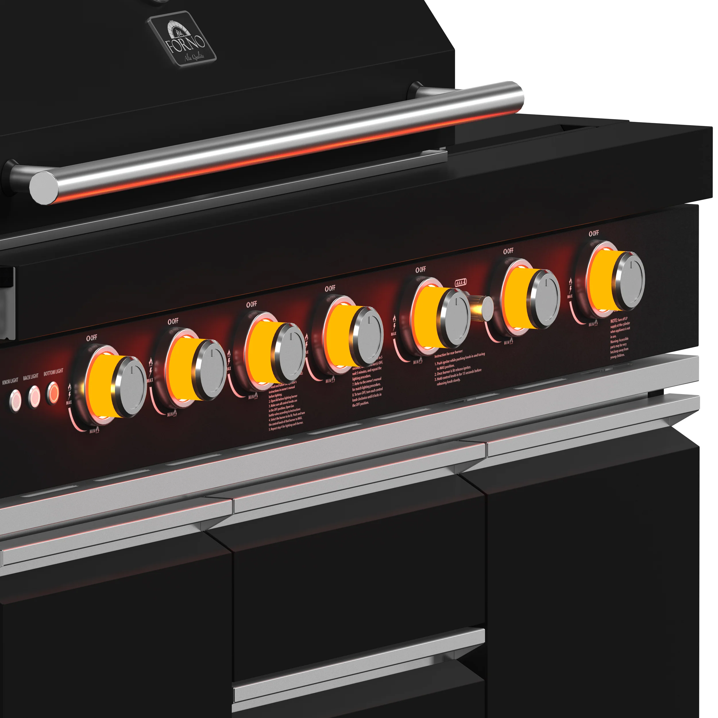 Forno All’Aperto 87,600 BTU Outdoor Kitchen, 4 Burners, Infrared Burners, Side Burner, Black Sintered Stone Countertops, Gas Pizza Oven, Sink Module, Bar & Beverage Center - Image 18