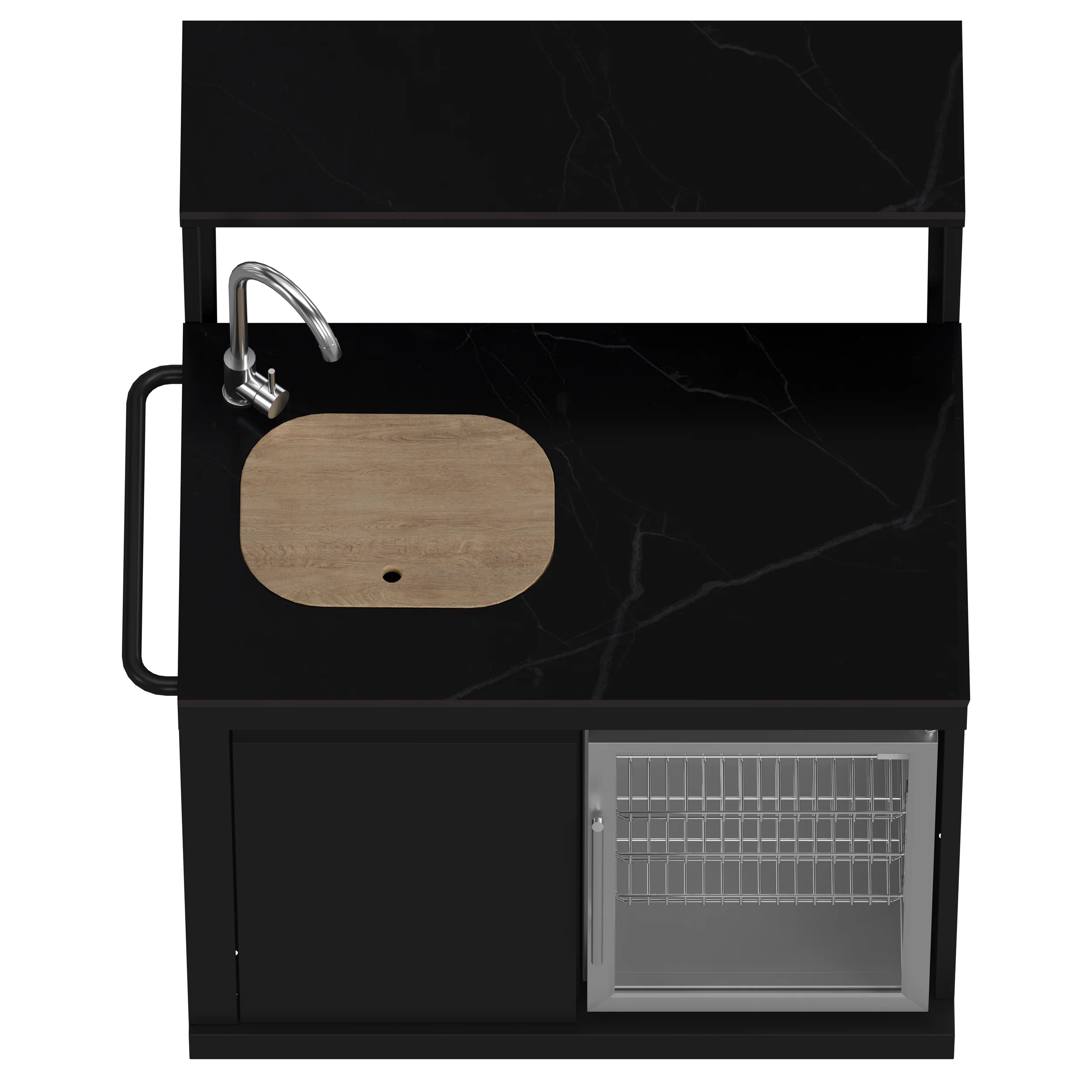 Forno All’Aperto 87,600 BTU Outdoor Kitchen, 4 Burners, Infrared Burners, Side Burner, Black Sintered Stone Countertops, Gas Pizza Oven, Sink Module, Bar & Beverage Center - Image 10