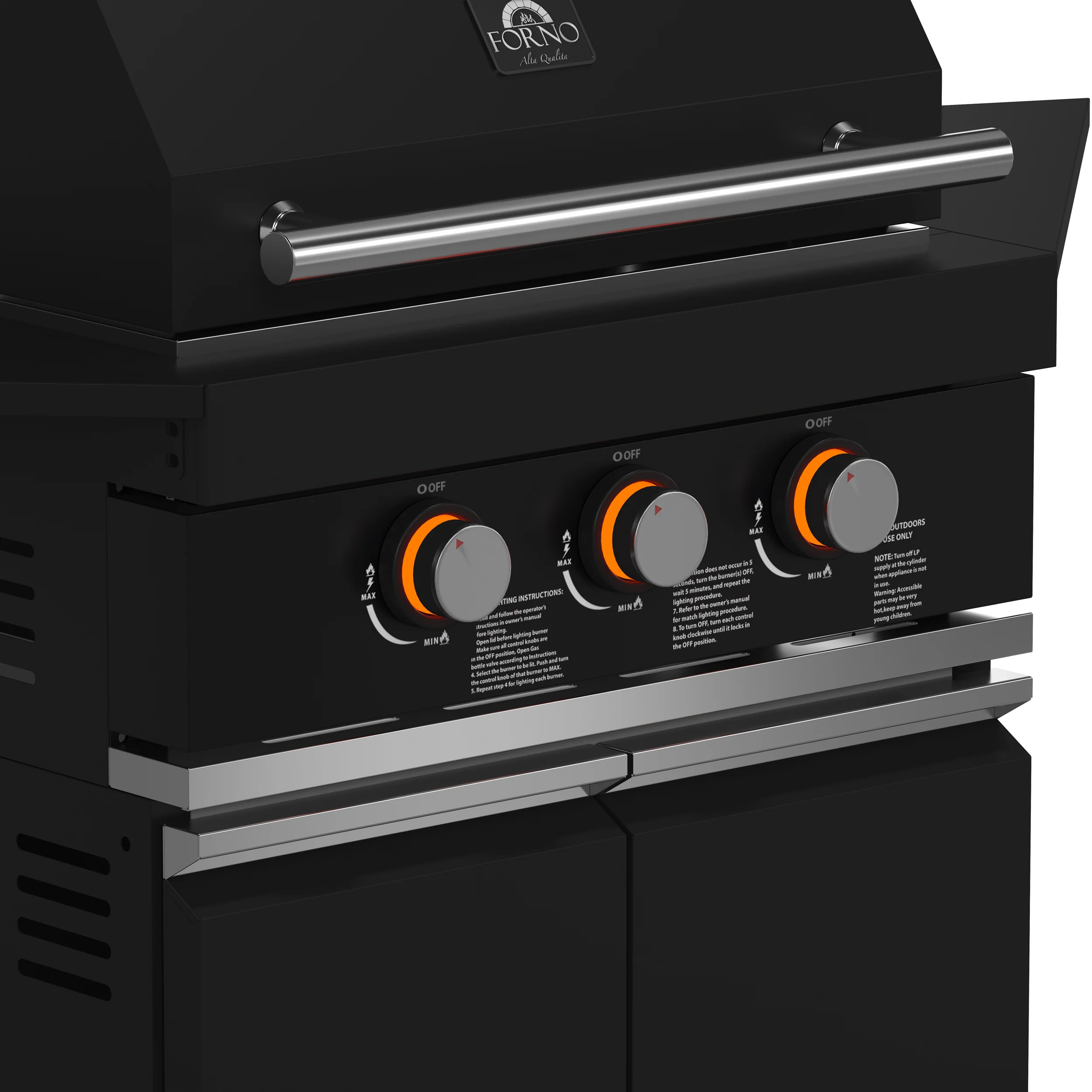 Forno All’Aperto 99,600 BTU Outdoor Kitchen, 5 Burners, Infrared Burners, Side Burner, Black Sintered Stone Countertops, Gas Pizza Oven, Sink Module, Bar & Beverage Center - Image 13