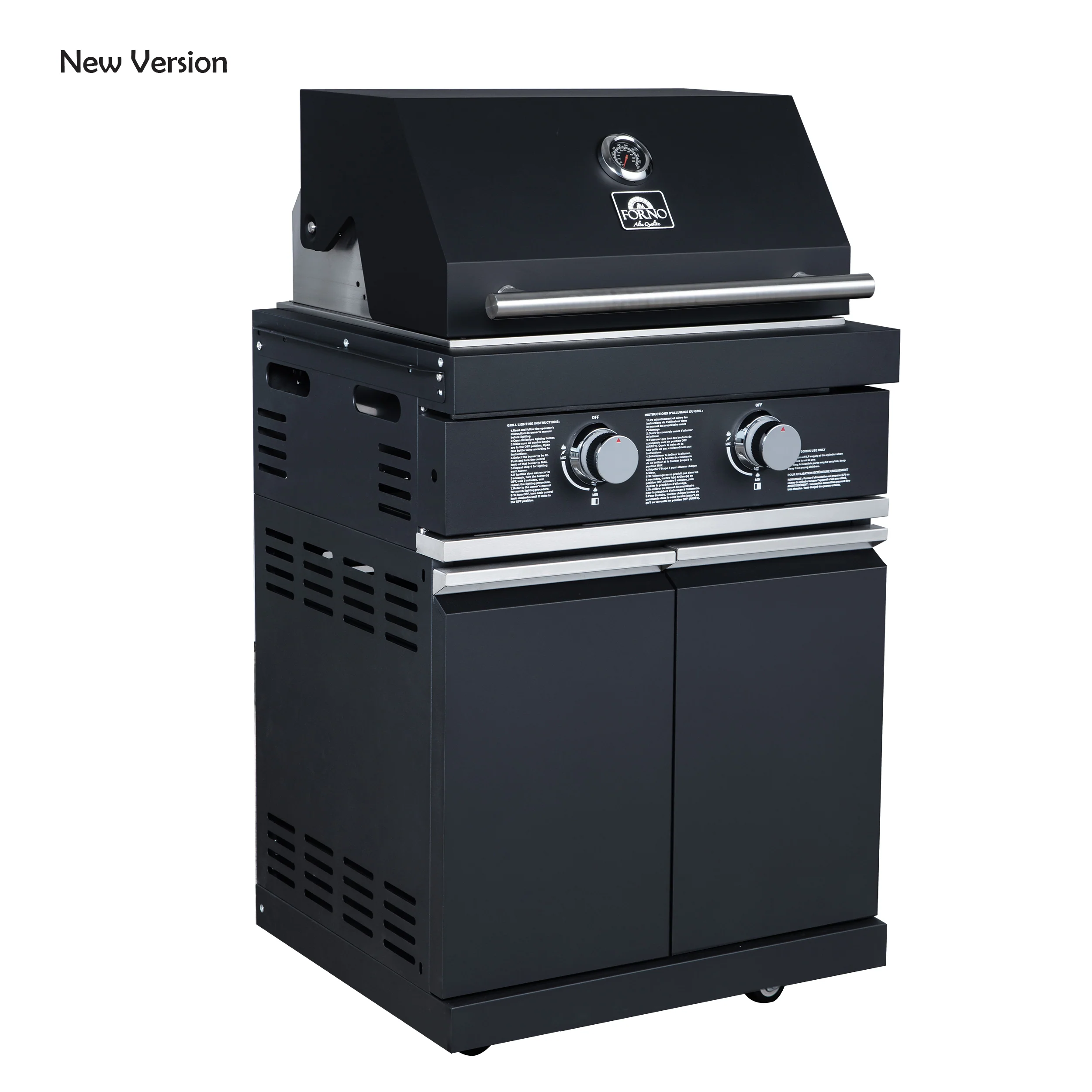 Forno All’Aperto 99,600 BTU Outdoor Kitchen, 5 Burners, Infrared Burners, Side Burner, Black Sintered Stone Countertops, Gas Pizza Oven, Sink Module, Bar & Beverage Center - Image 17