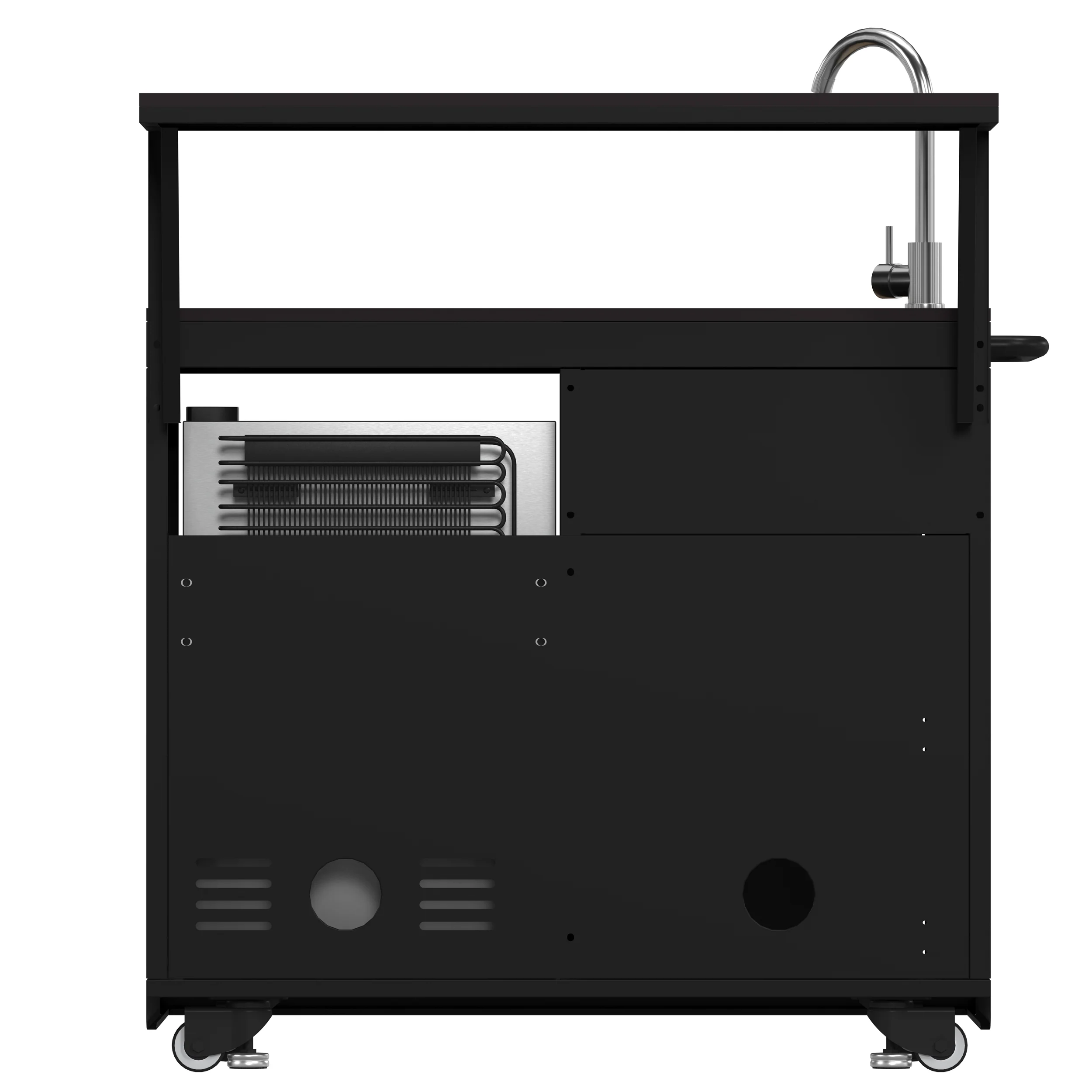 Forno All’Aperto 87,600 BTU Outdoor Kitchen, 4 Burners, Infrared Burners, Side Burner, Black Sintered Stone Countertops, Gas Pizza Oven, Sink Module, Bar & Beverage Center - Image 13