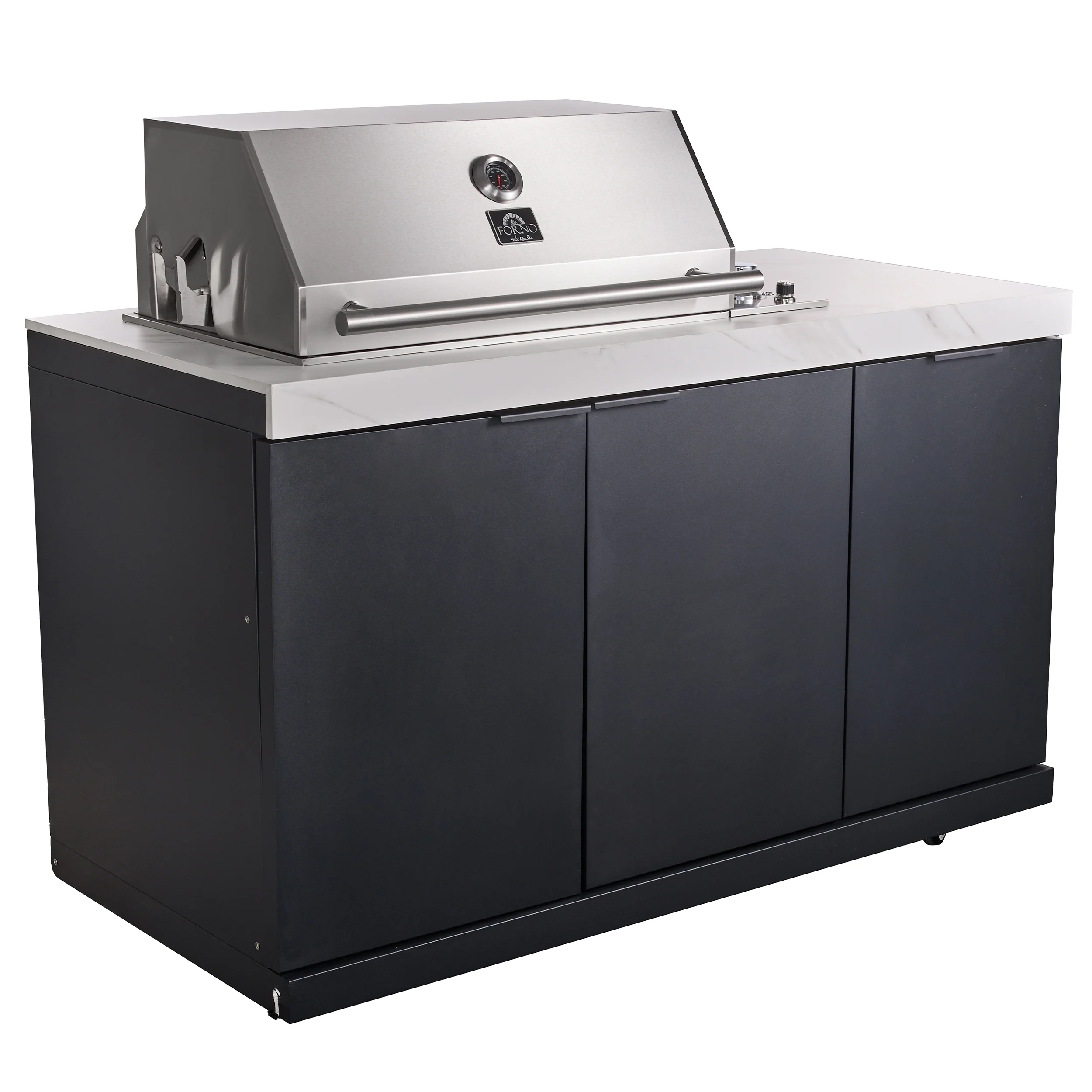 Forno Rimini Outdoor Kitchen: 30" BBQ 62,600 BTU, 4.8 cu.ft. Refrigerators, White Countertops - Image 11