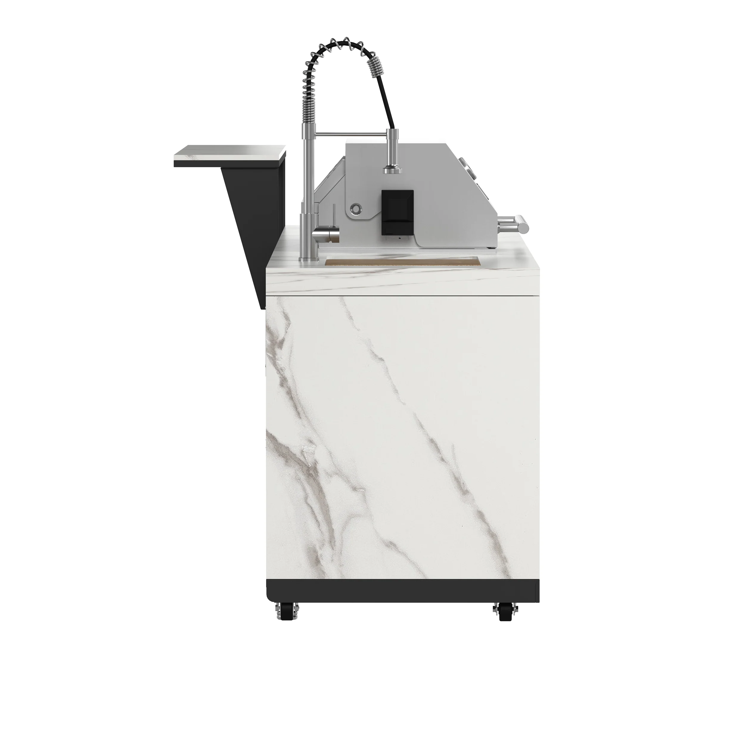 Forno Rimini Outdoor Kitchen: 30" BBQ 62,600 BTU, 4.8 cu.ft. Refrigerators, White Countertops - Image 12