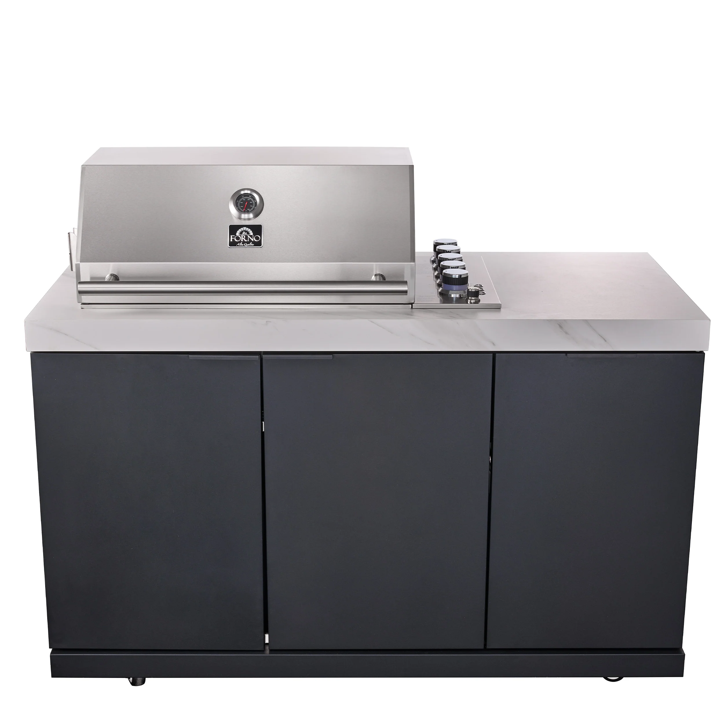 Forno Rimini Outdoor Kitchen: 30" BBQ 62,600 BTU, 4.8 cu.ft. Refrigerators, White Countertops - Image 5