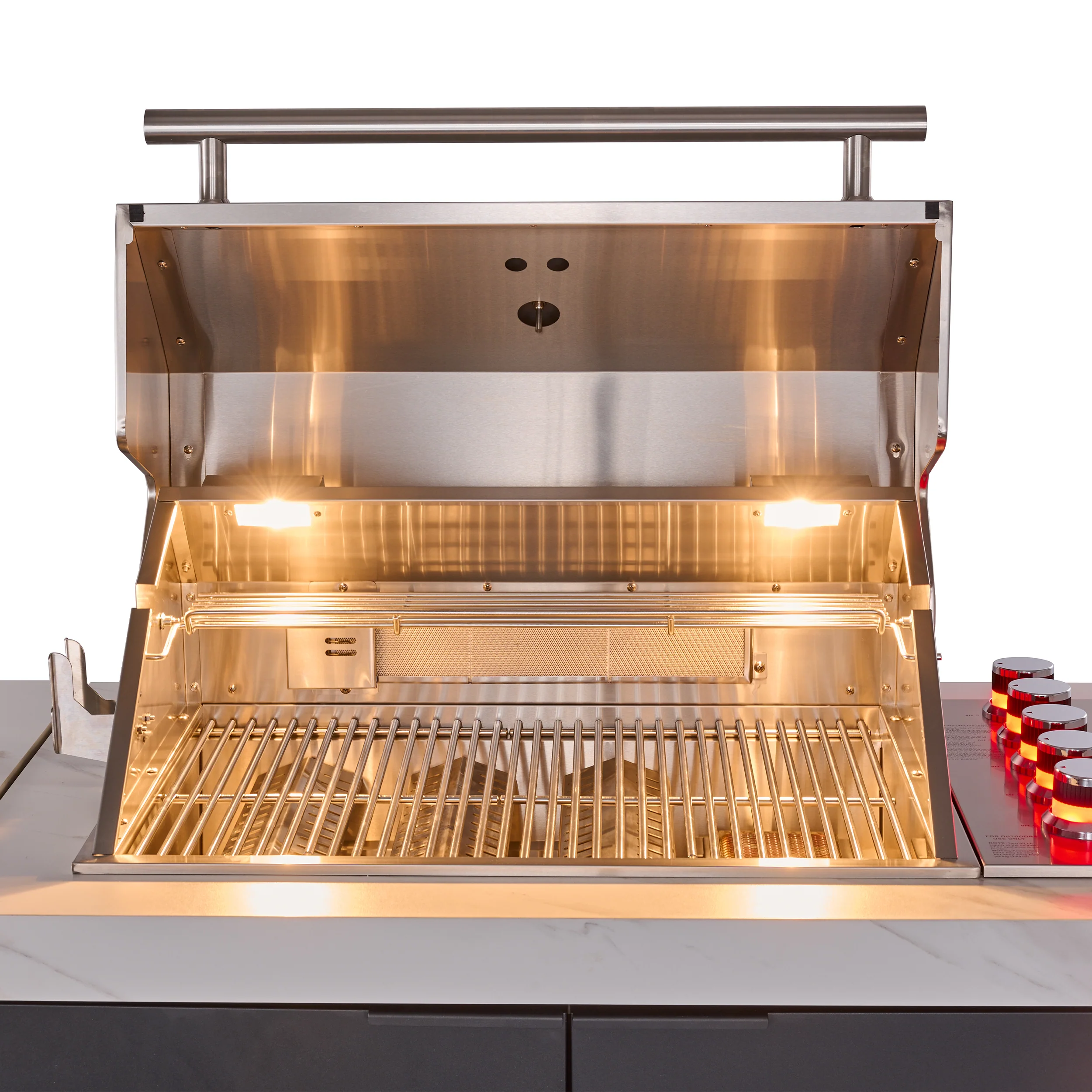 Forno Rimini Outdoor Kitchen: 30" BBQ 62,600 BTU, 4.8 cu.ft. Refrigerators, White Countertops - Image 6